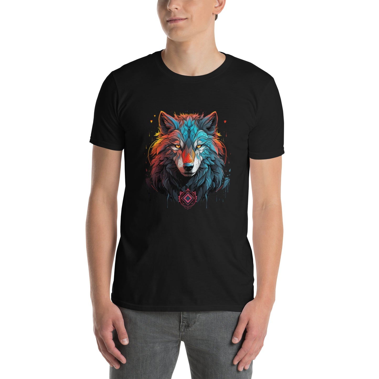 Koszulka unisex z krótkim rękawem "WOLF SHAMAN" ID: 116 (PREMIUM)