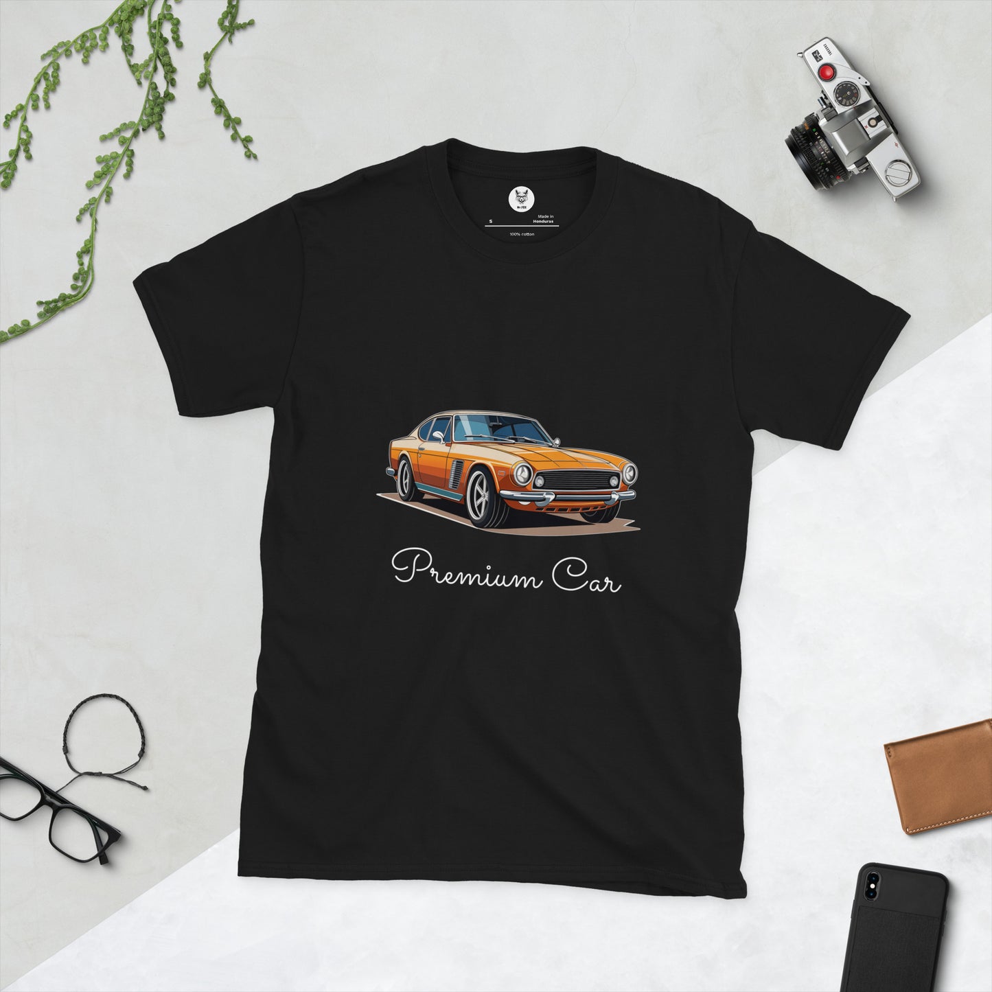 T-shirt unisex z krótkim rękawem „RETRO CAR” ID: 156 (PREMIUM)