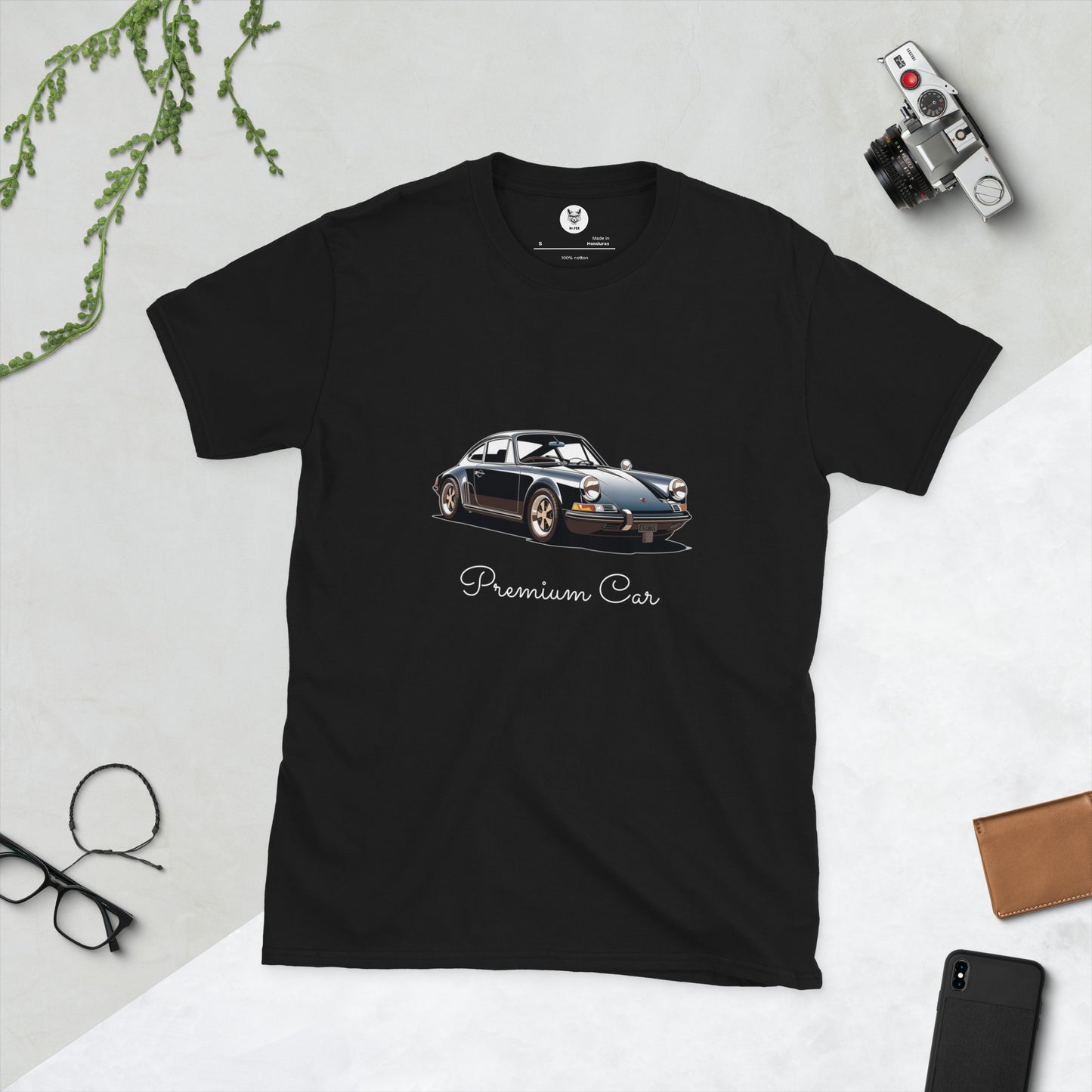 T-shirt unisex z krótkim rękawem „RETRO CAR” ID: 160 (PREMIUM)