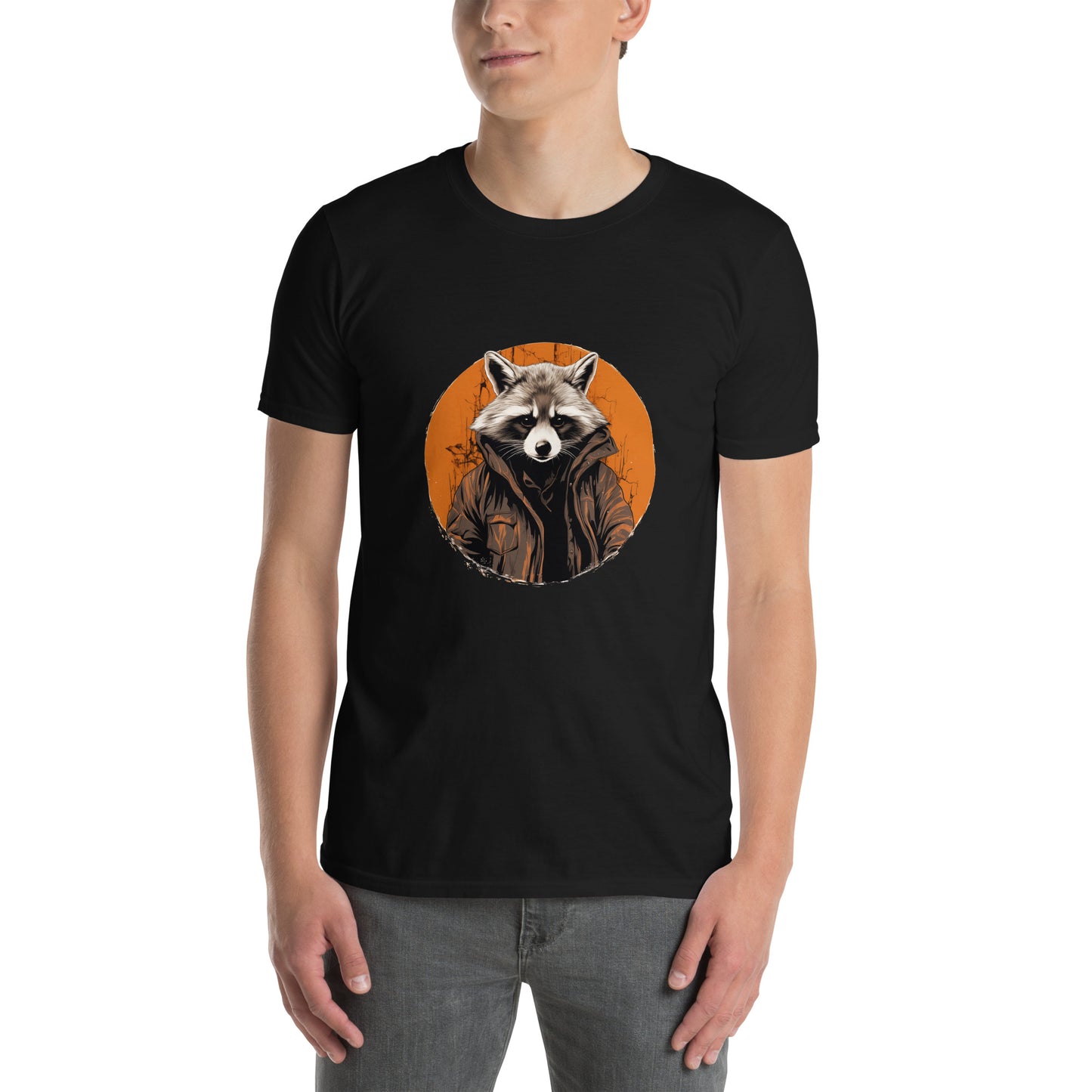 Koszulka unisex z krótkim rękawem „RACCOON” ID: 161 (PREMIUM)