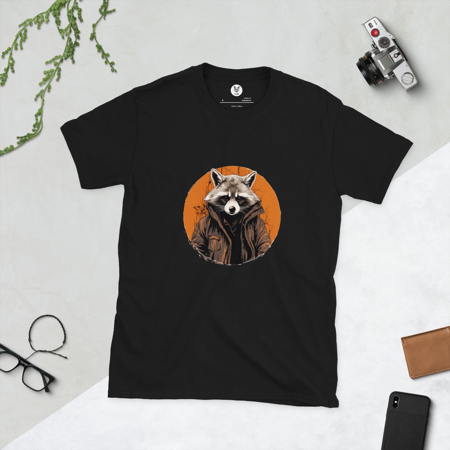 Koszulka unisex z krótkim rękawem „RACCOON” ID: 161 (PREMIUM)