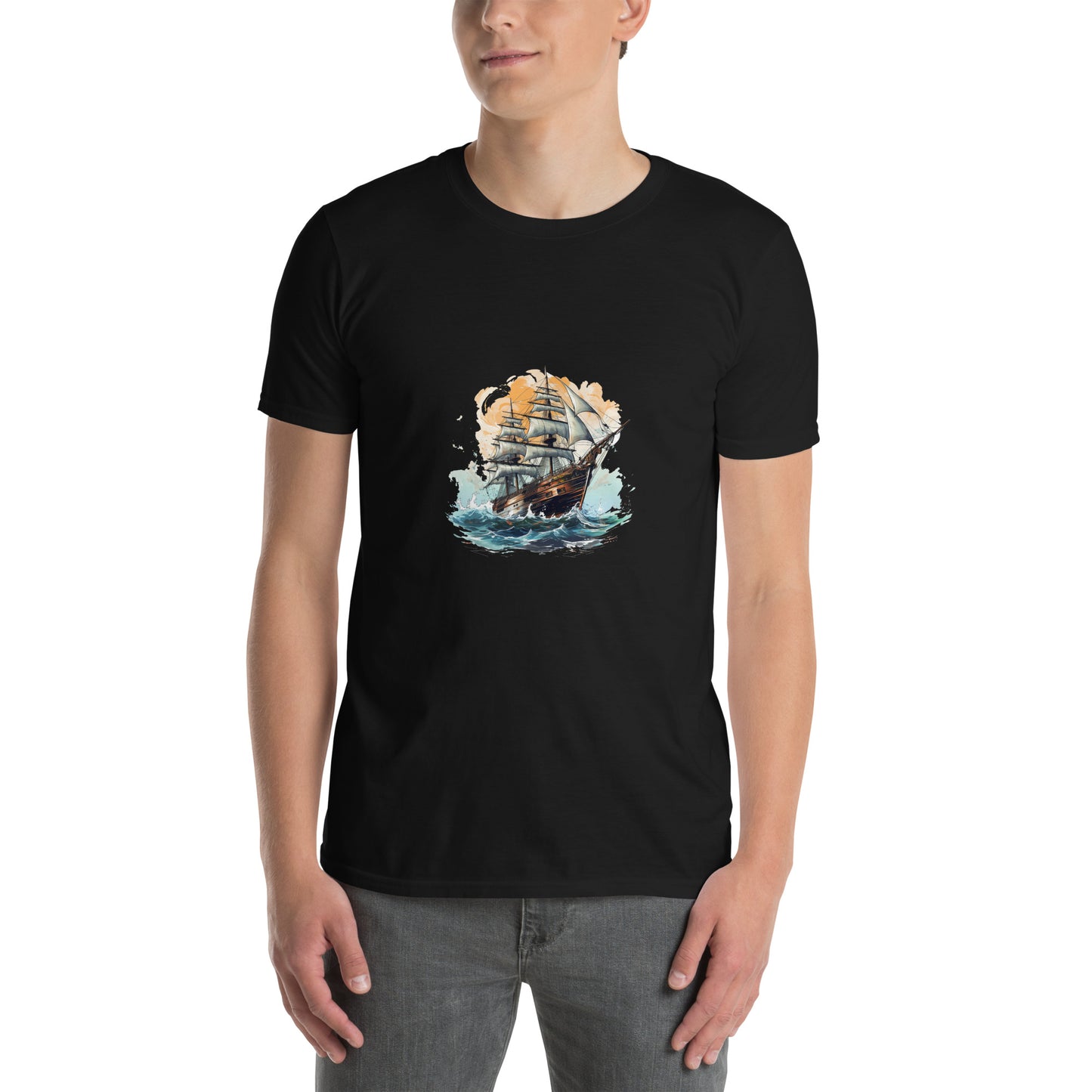 T-shirt unisex z krótkim rękawem „GHOST SHIP” ID: 163 (PREMIUM)