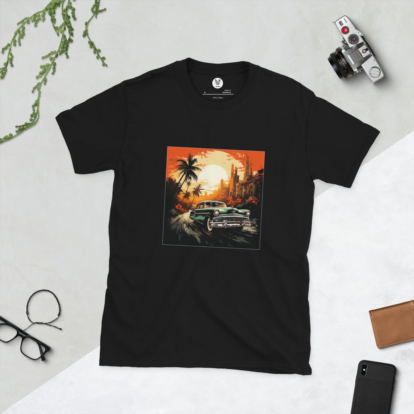 T-shirt unisex z krótkim rękawem „RETRO CAR” ID: 174 (PREMIUM)