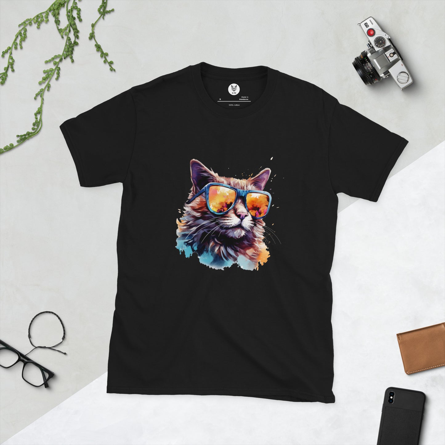 T-shirt unisex z krótkim rękawem „POP ART CAT” ID: 189 (PREMIUM)