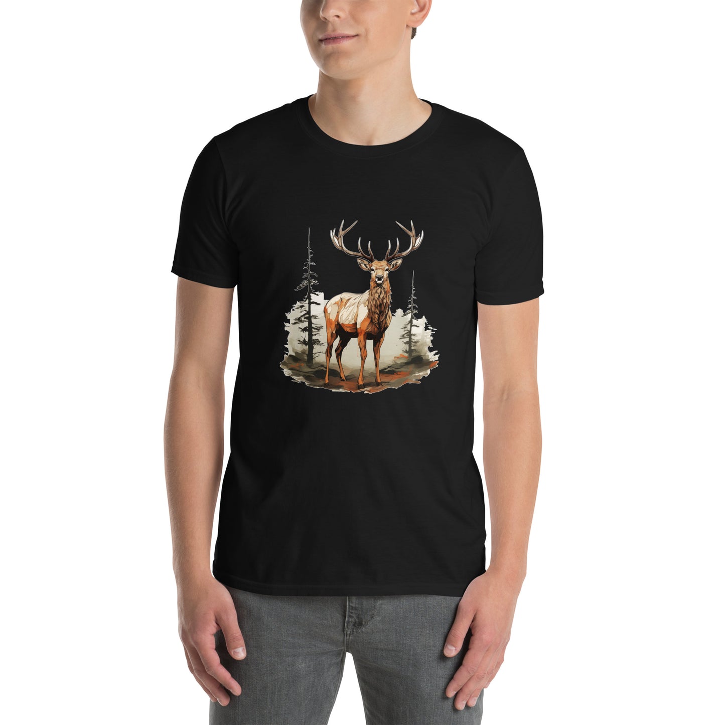 Short-Sleeve Unisex T-Shirt "DEER" ID: 193 (PREMIUM)