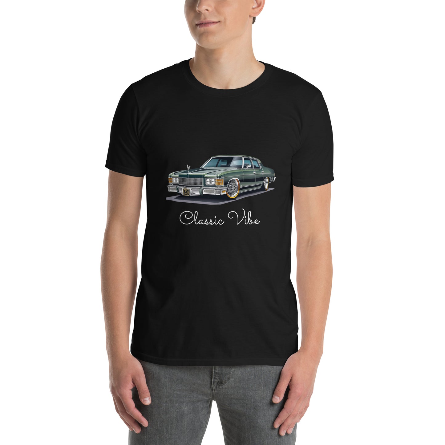 T-shirt unisex z krótkim rękawem „RETRO CAR” ID: 195 (PREMIUM)