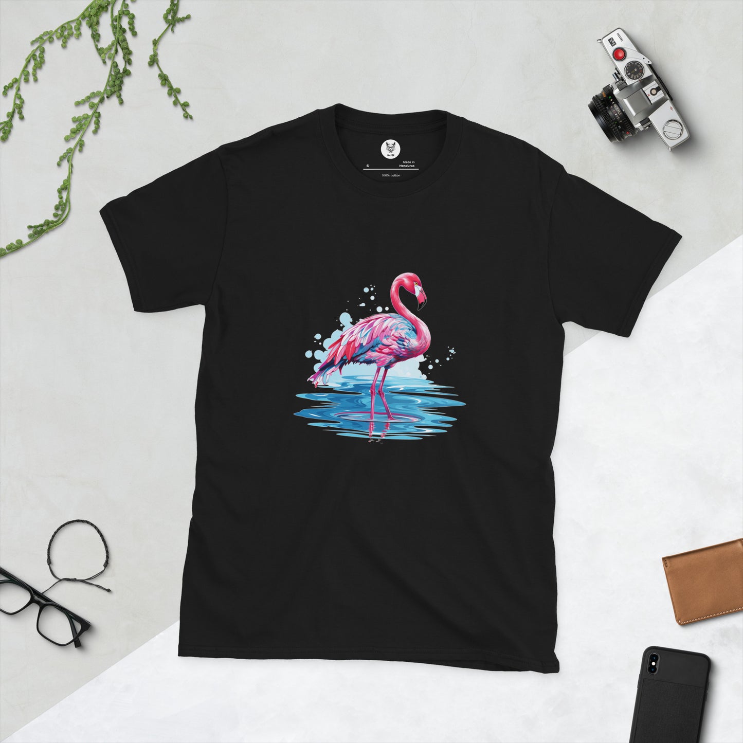 Koszulka unisex z krótkim rękawem „FLAMINGO” ID: 203 (PREMIUM)