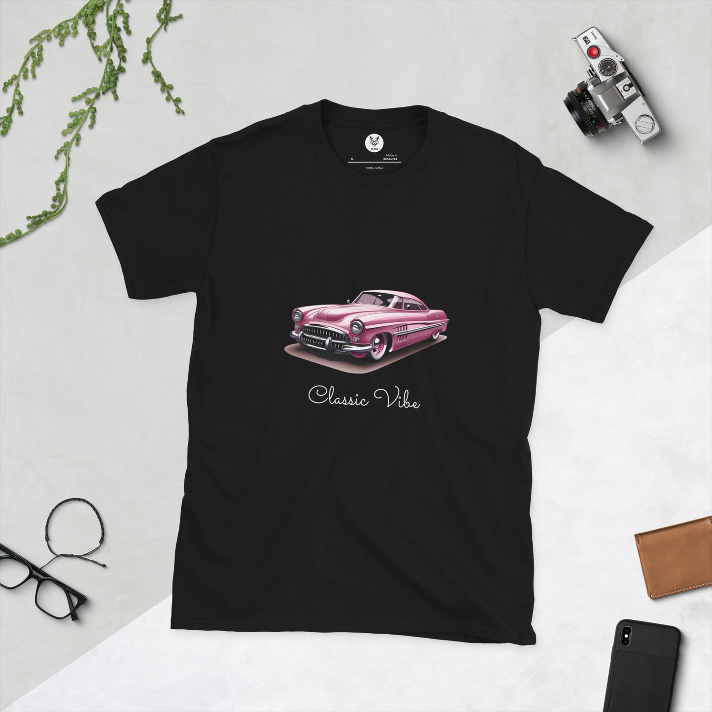 T-shirt unisex z krótkim rękawem „RETRO CAR” id: 65 (PREMIUM)