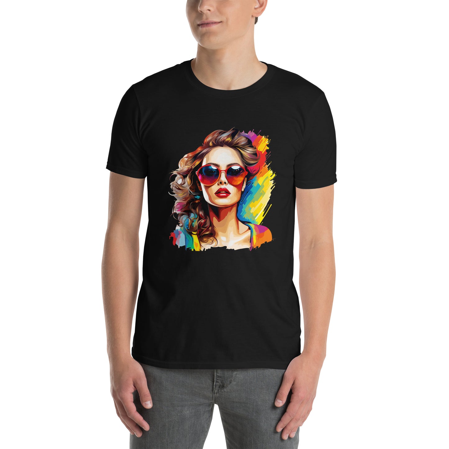 T-shirt unisex z krótkim rękawem „POP ART GIRL” ID: 206 (PREMIUM)