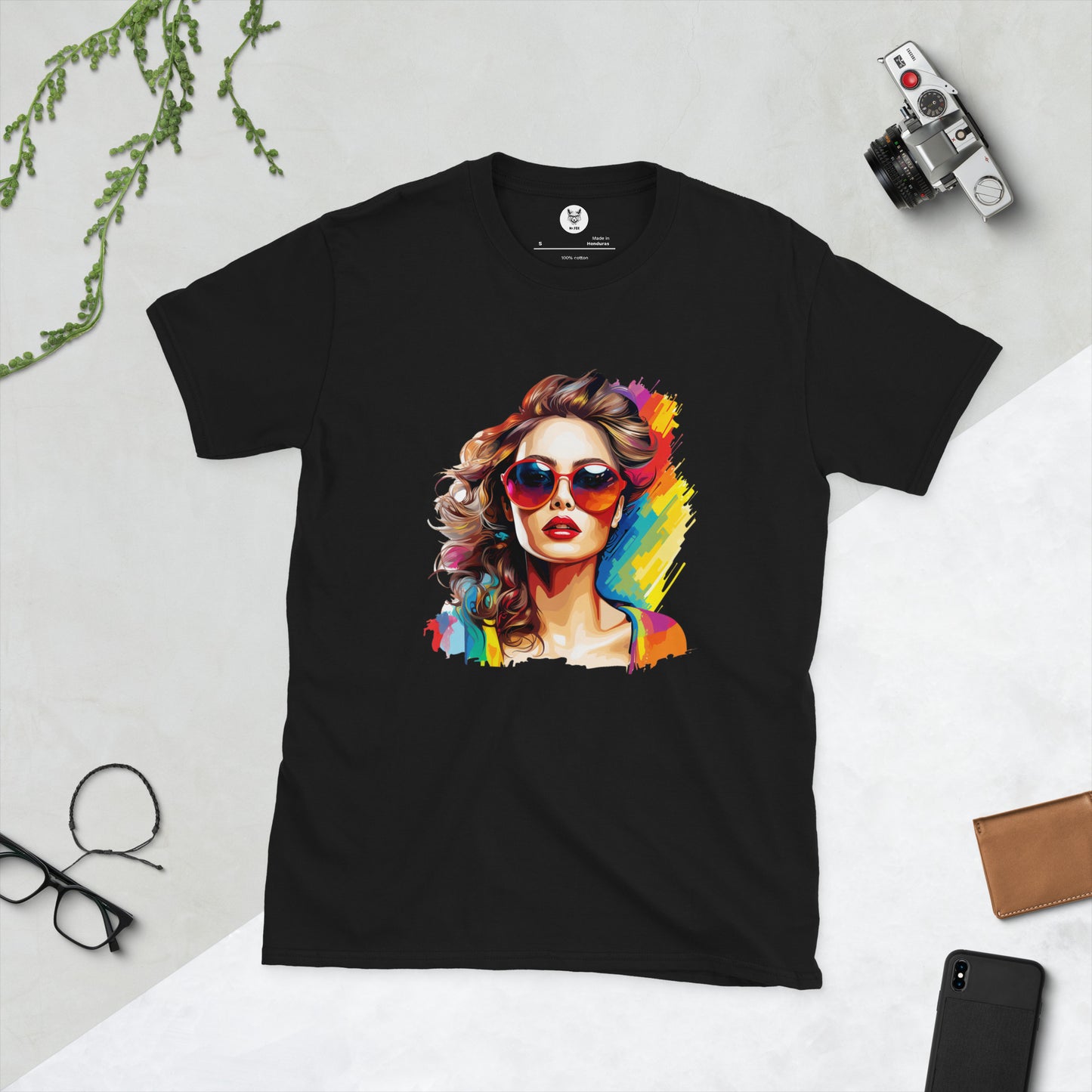 T-shirt unisex z krótkim rękawem „POP ART GIRL” ID: 206 (PREMIUM)