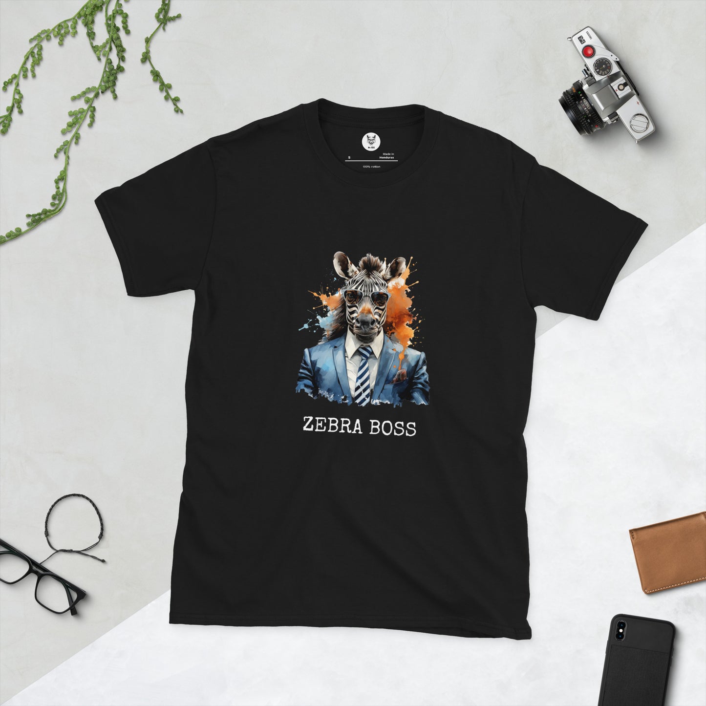 Koszulka unisex z krótkim rękawem „ZEBRA BOSS” ID: 207 (PREMIUM)