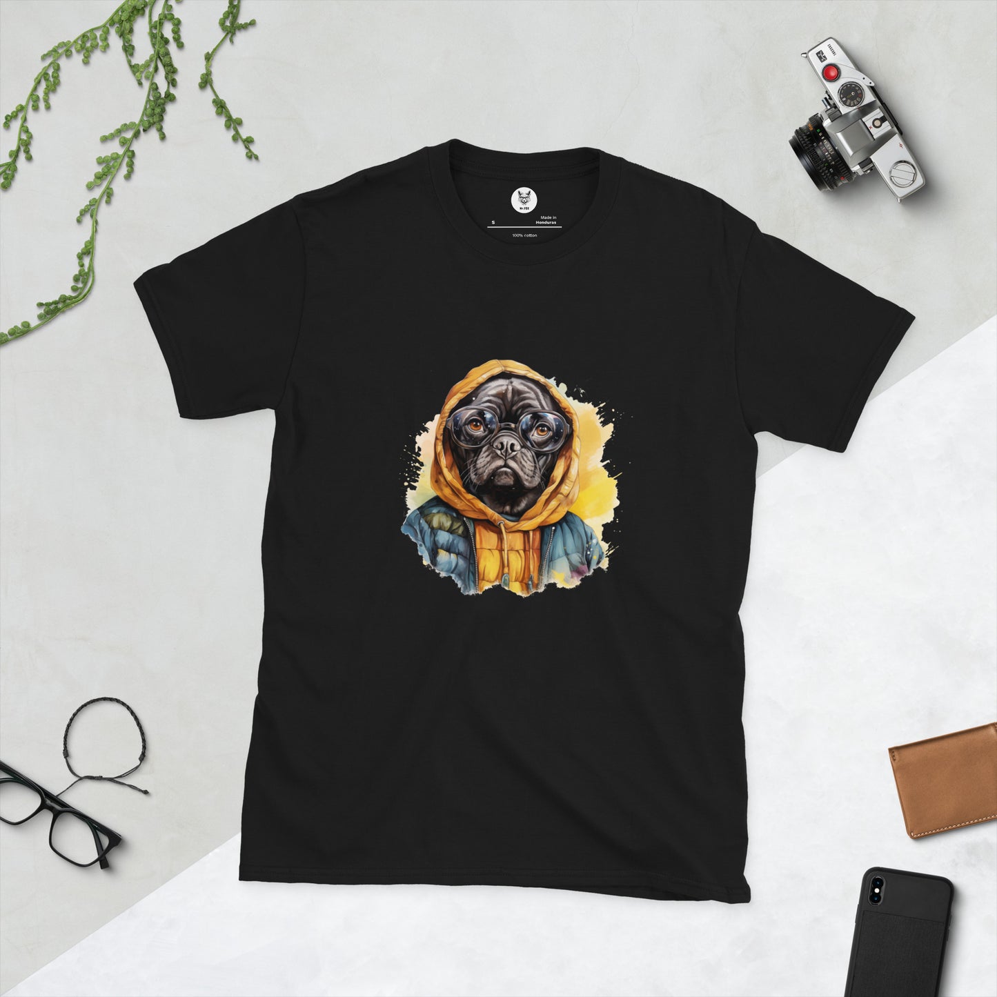 Koszulka unisex z krótkim rękawem "PUG DOG" ID: 213 (PREMIUM)