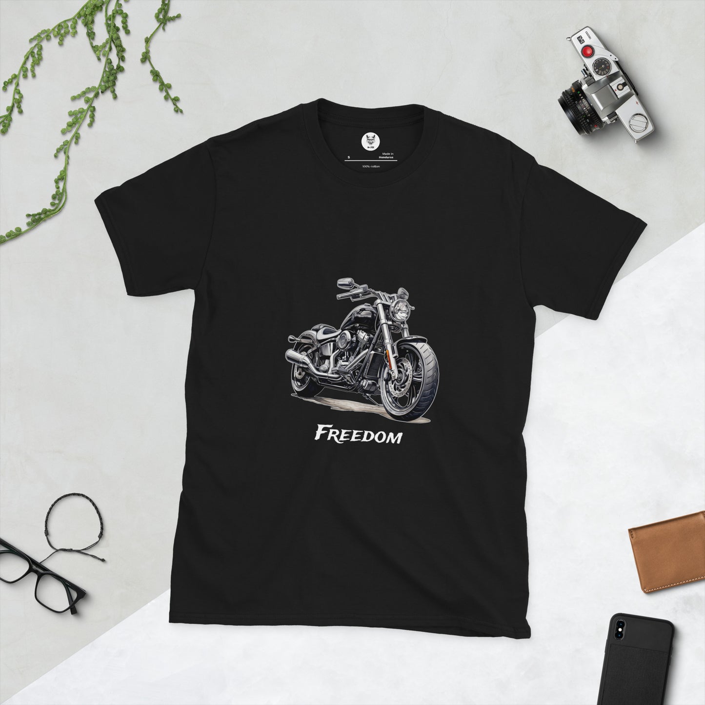 Koszulka unisex z krótkim rękawem „motocykl” ID: 221 (PREMIUM)