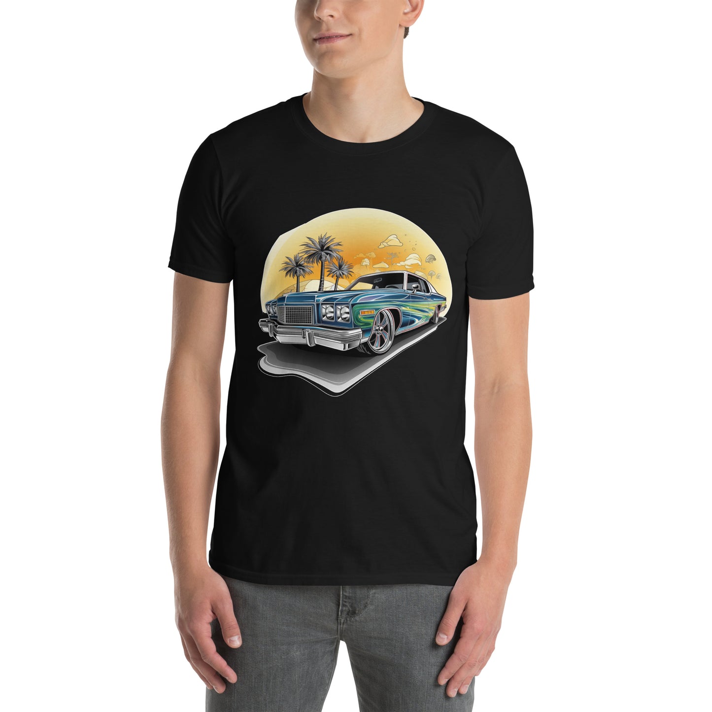 T-shirt unisex z krótkim rękawem „RETRO CAR” ID: 308 (PREMIUM)