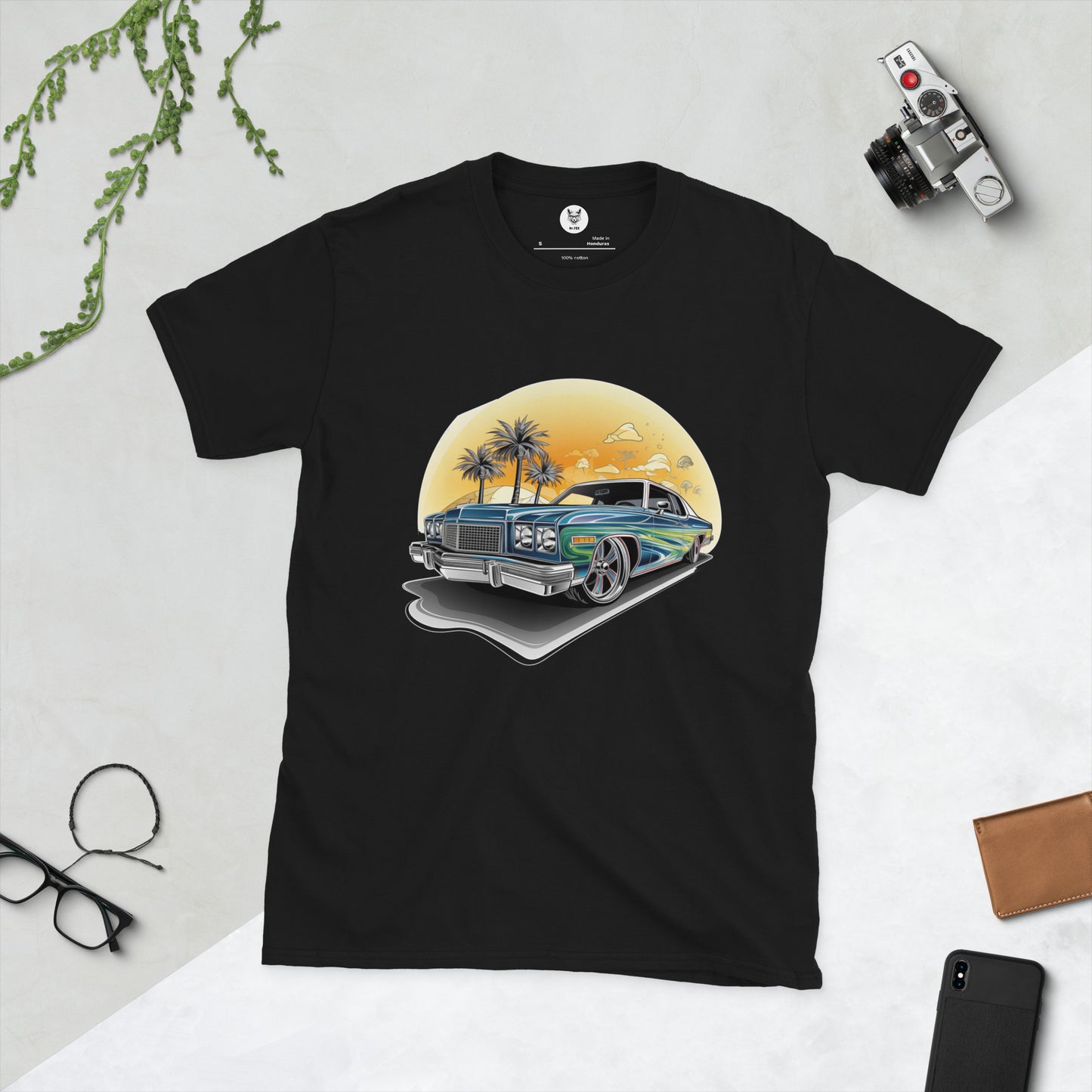 T-shirt unisex z krótkim rękawem „RETRO CAR” ID: 308 (PREMIUM)