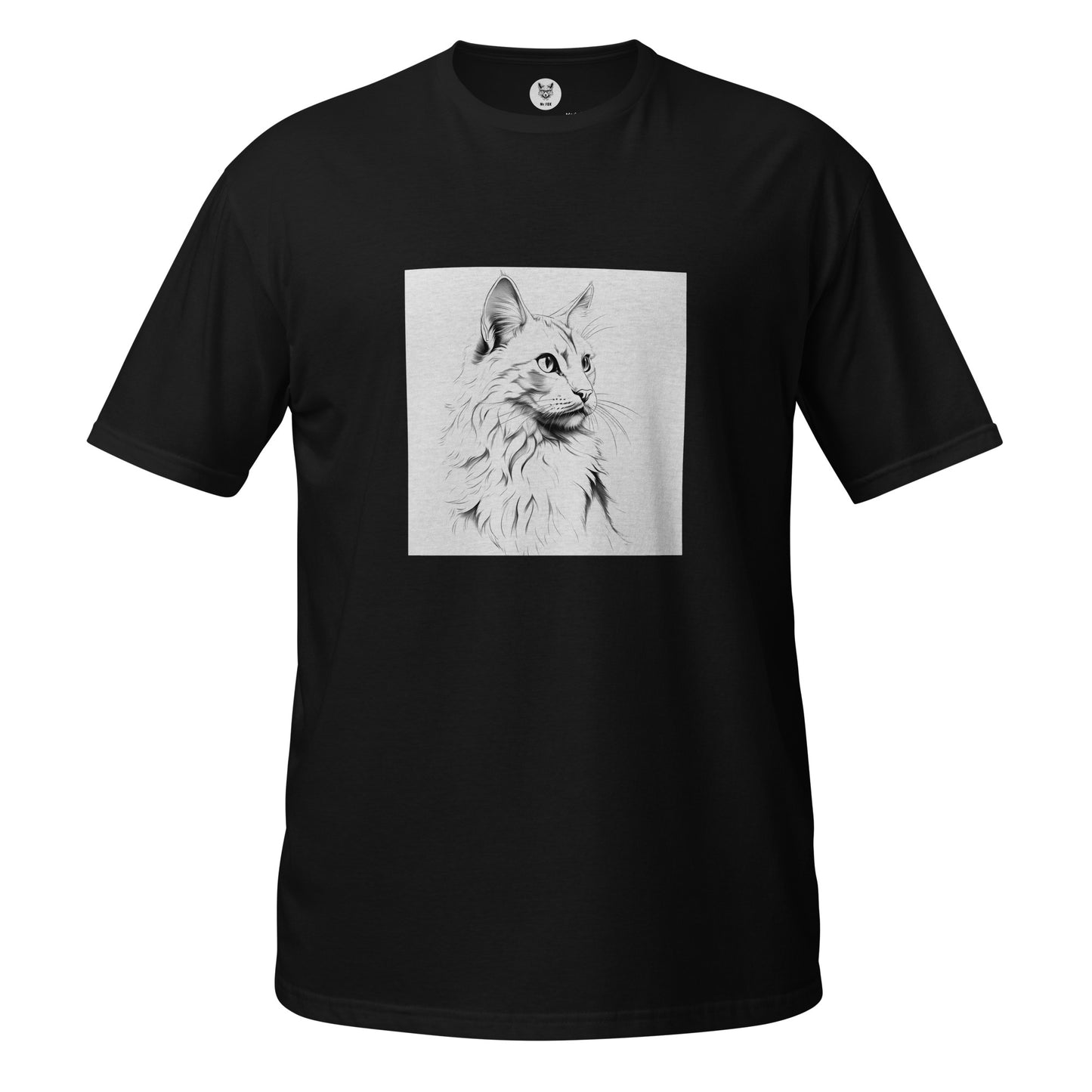 T-Shirt unisex z krótkim rękawem "BIAŁY KOT" ID: 354 (PREMIUM)