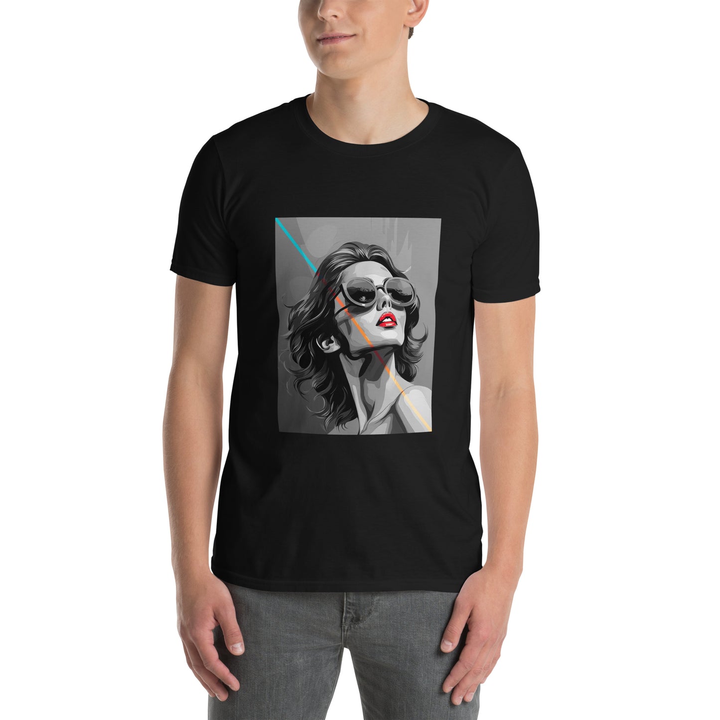 T-shirt unisex z krótkim rękawem „POP ART GIRL” ID: 360 (PREMIUM)