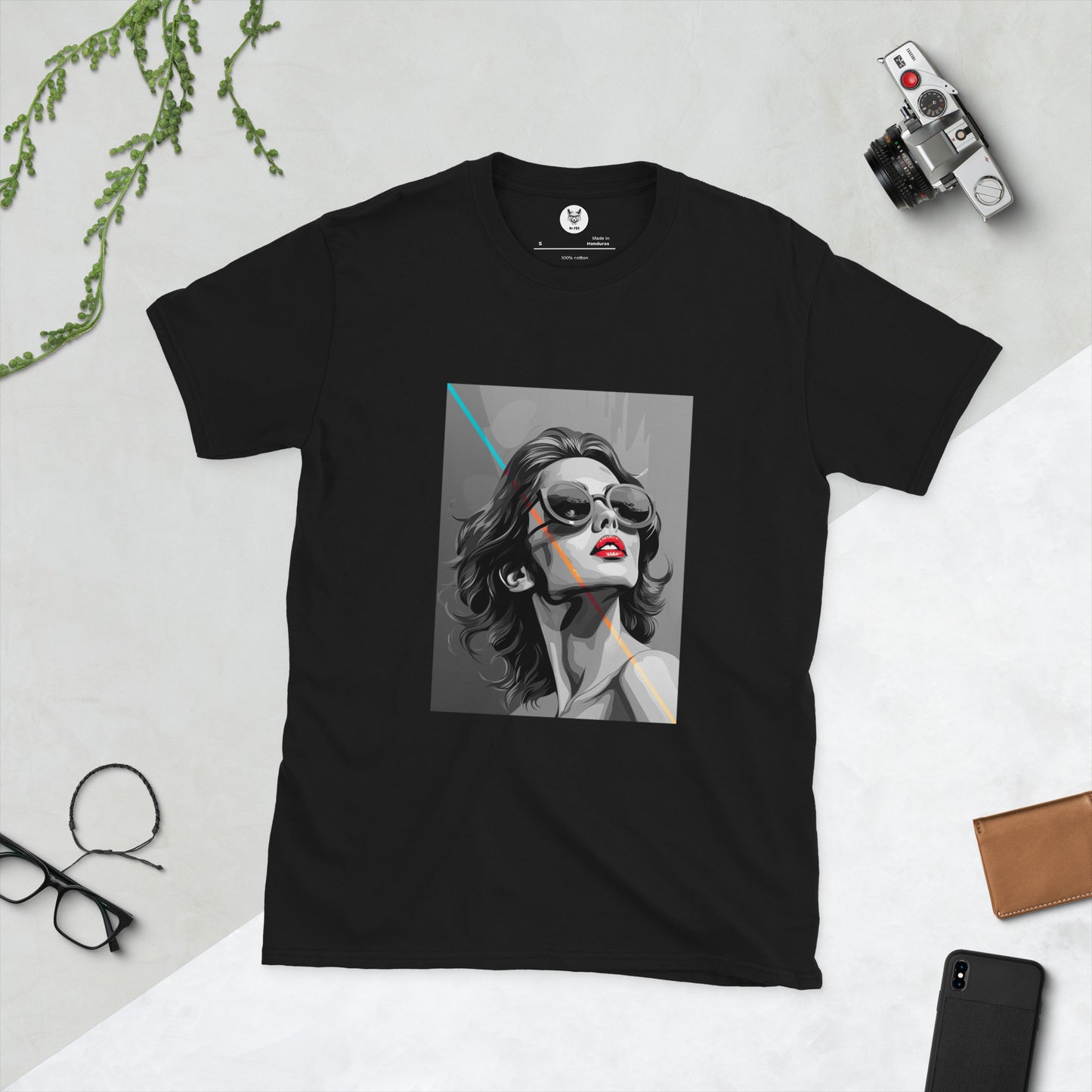 T-shirt unisex z krótkim rękawem „POP ART GIRL” ID: 360 (PREMIUM)