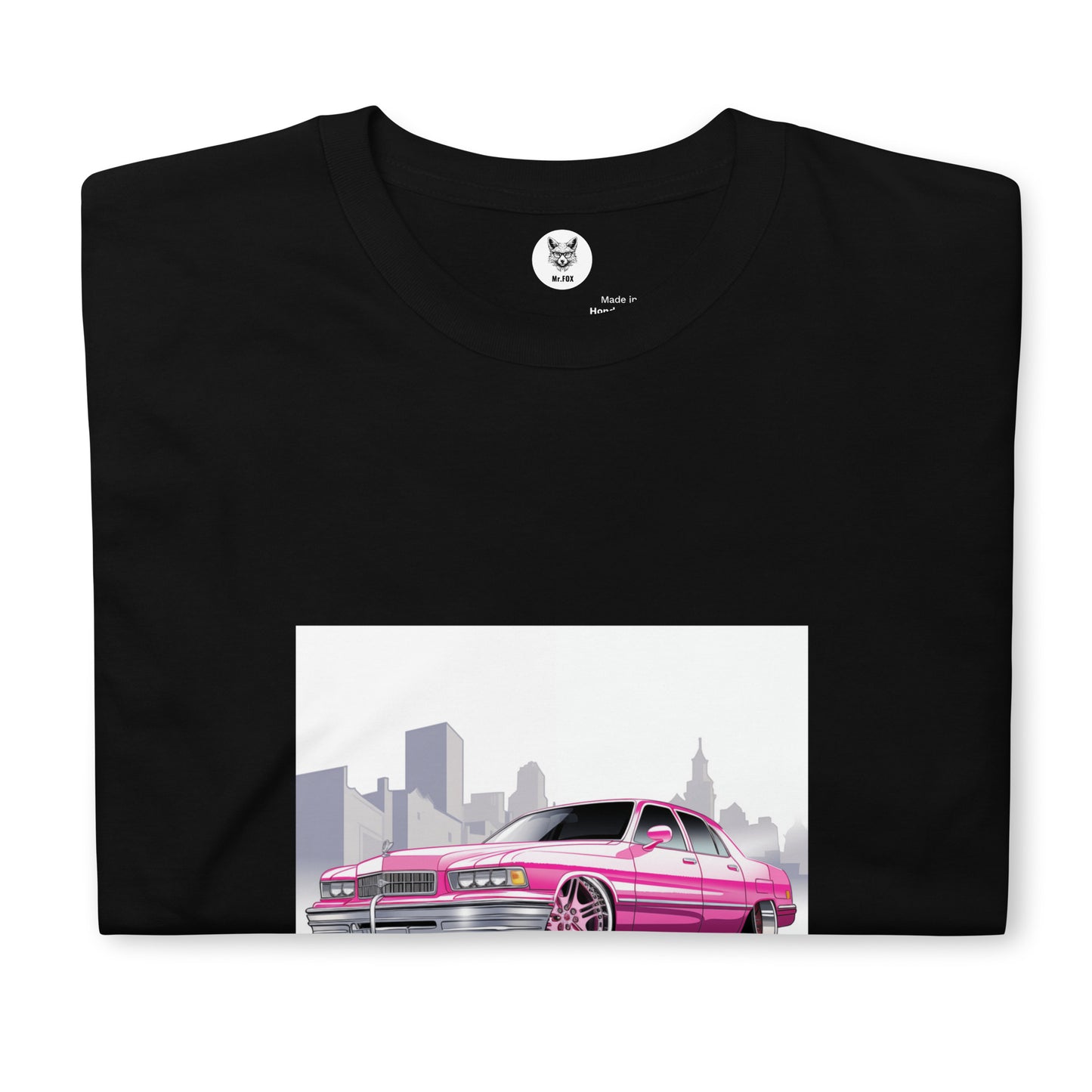 T-shirt unisex z krótkim rękawem „PINK CAR” ID: 361 (PREMIUM)