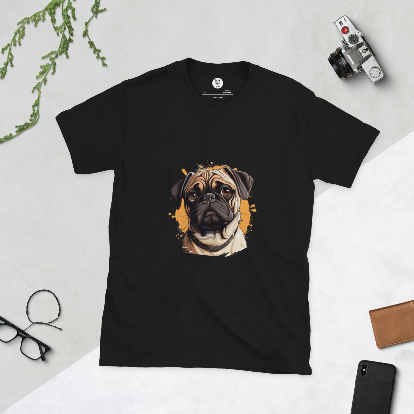 Футболка унисекс с коротким рукавом "DOG PUG" ID: 362 (ПРЕМИУМ)