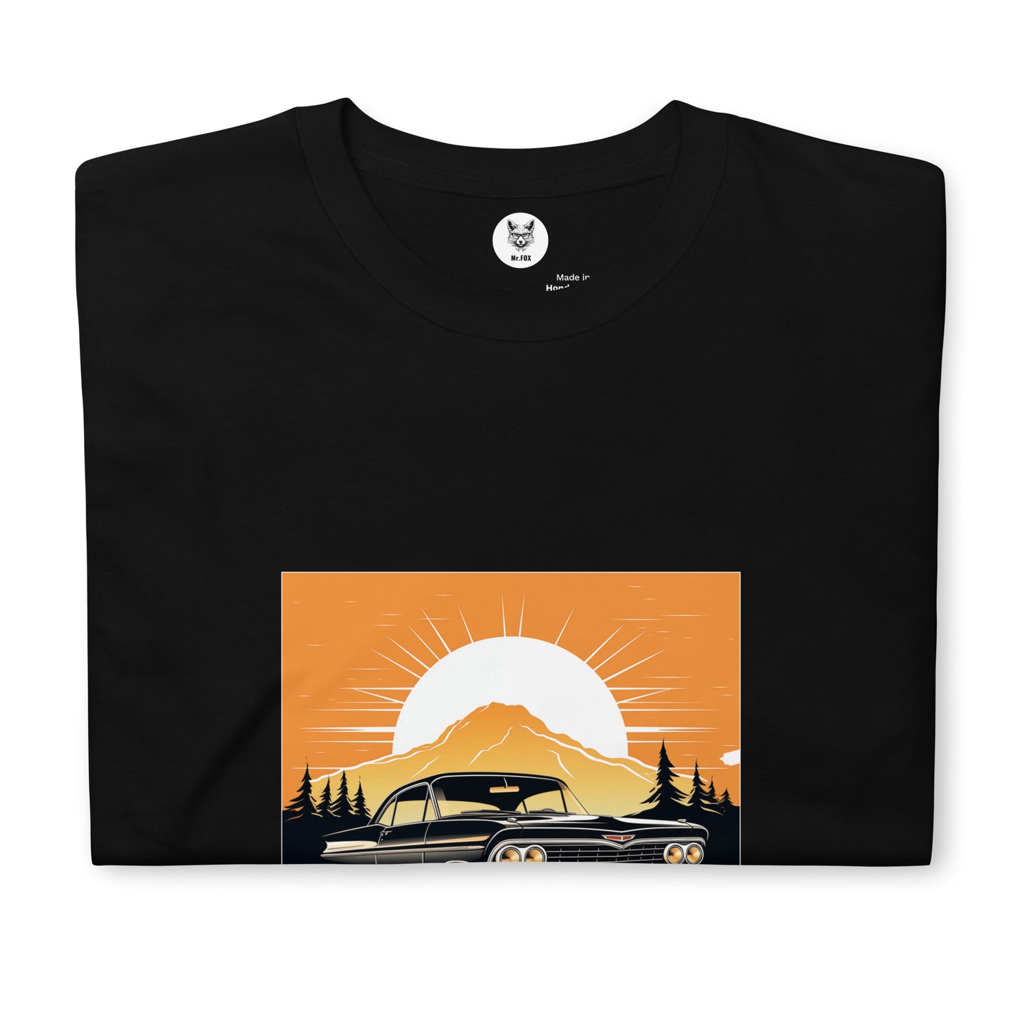 T-shirt unisex z krótkim rękawem „RETRO CAR” ID: 363 (PREMIUM)