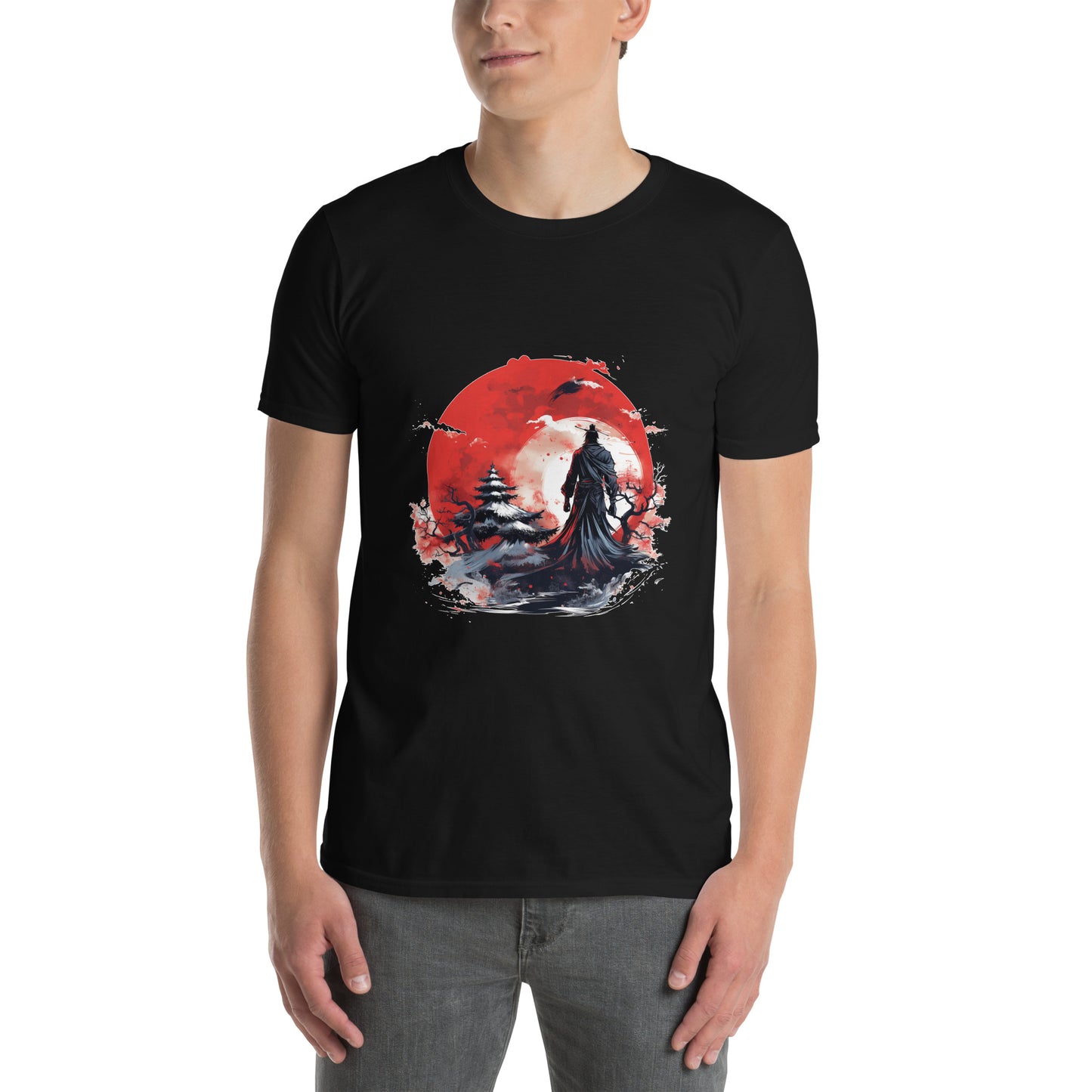 T-Shirt unisex z krótkim rękawem „ANIME SAMURAI” ID: 365 (PREMIUM)