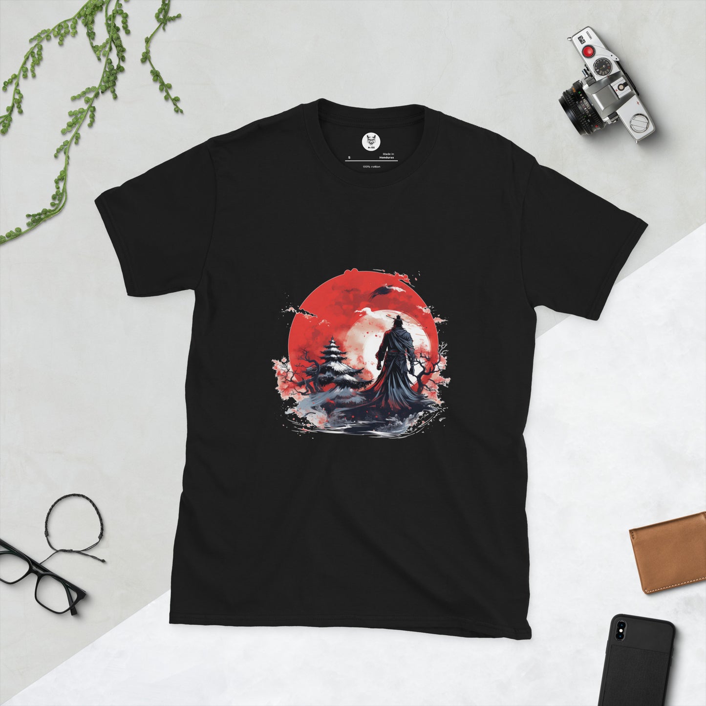 T-Shirt unisex z krótkim rękawem „ANIME SAMURAI” ID: 365 (PREMIUM)