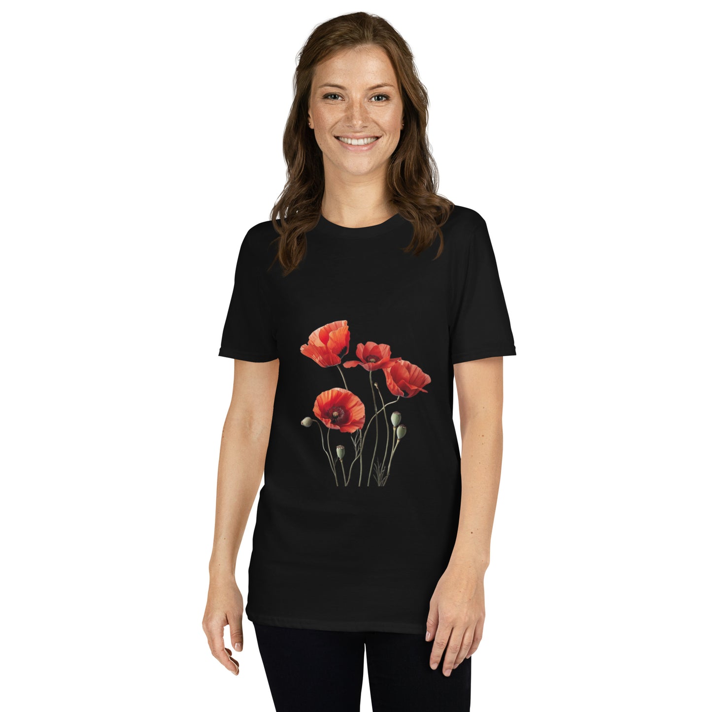 Koszulka unisex z krótkim rękawem „FLOWERS” ID: 398 (PREMIUM)