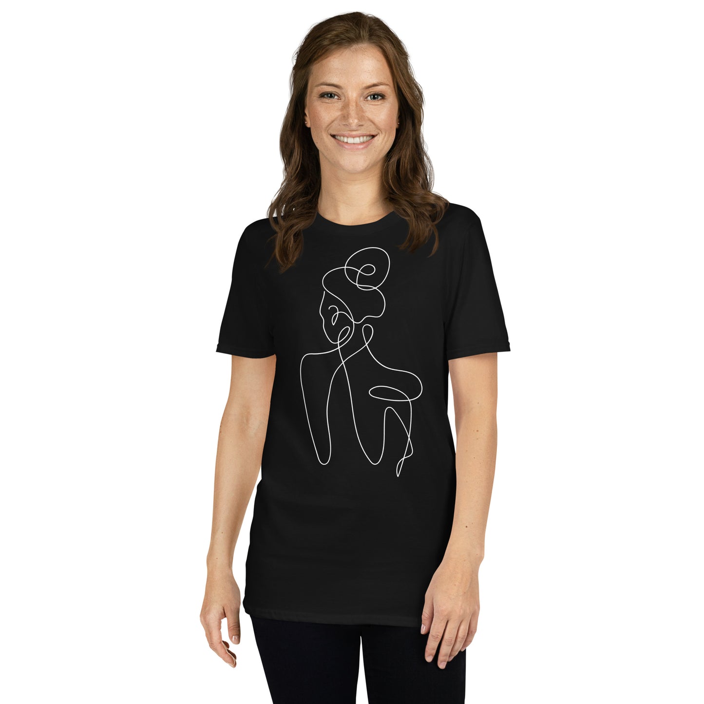 Short-Sleeve Unisex T-Shirt "LINEAR GIRL" ID: 399 (PREMIUM)