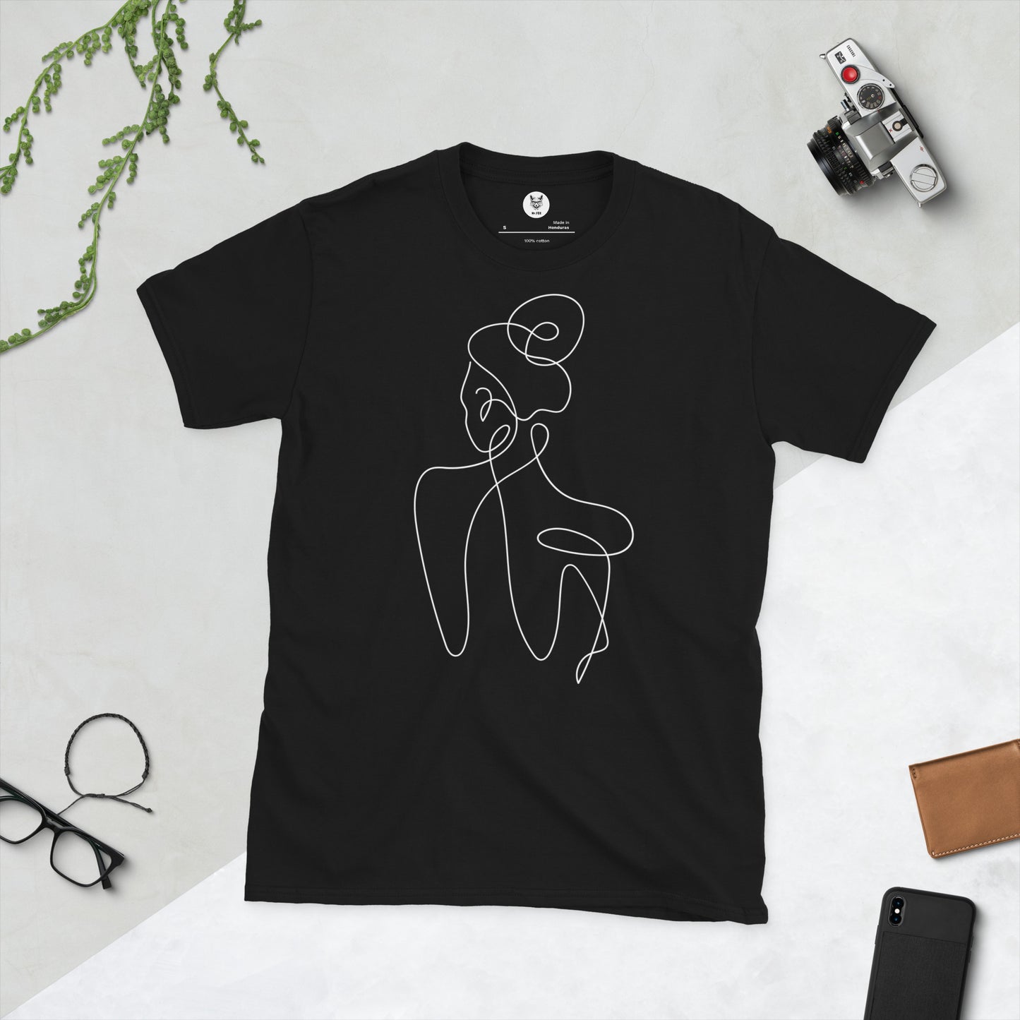 T-Shirt unisex z krótkim rękawem „LINEAR GIRL” ID: 399 (PREMIUM)