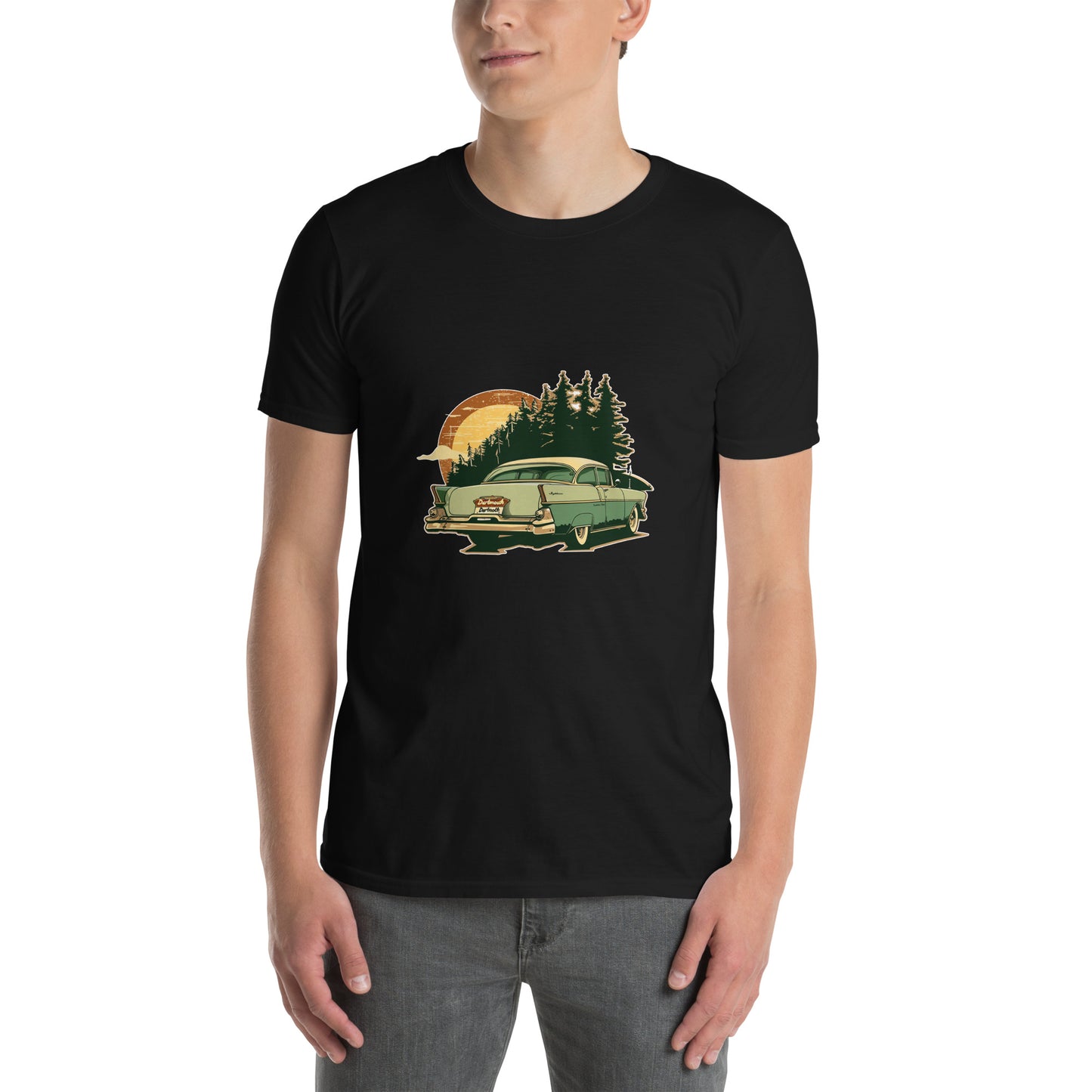 T-shirt unisex z krótkim rękawem „Retro Car” ID: 440 (PREMIUM)