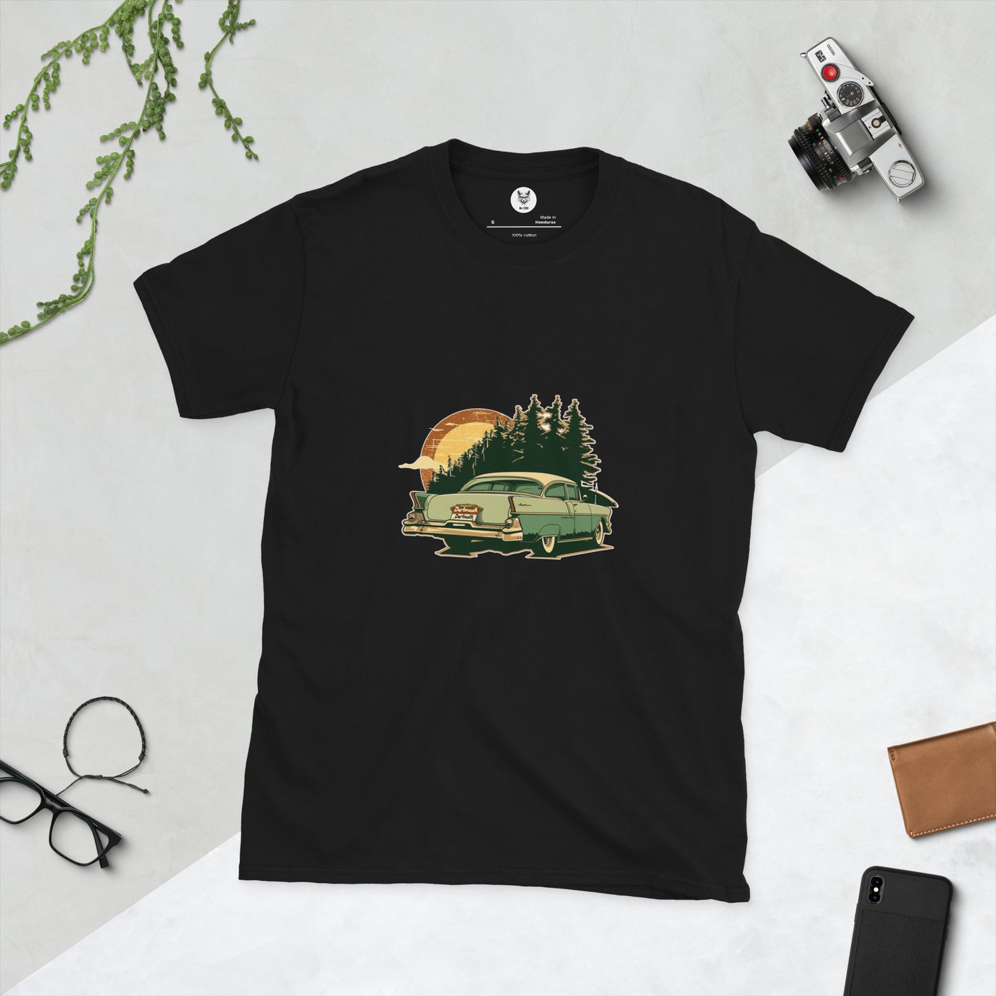 T-shirt unisex z krótkim rękawem „Retro Car” ID: 440 (PREMIUM)