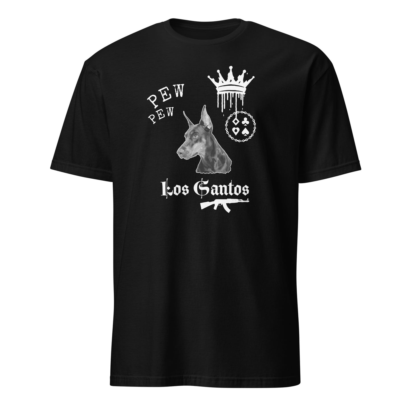 Short-Sleeve Unisex T-Shirt "Dog Los Santos" (back&front) ID: 462 (PREMIUM)