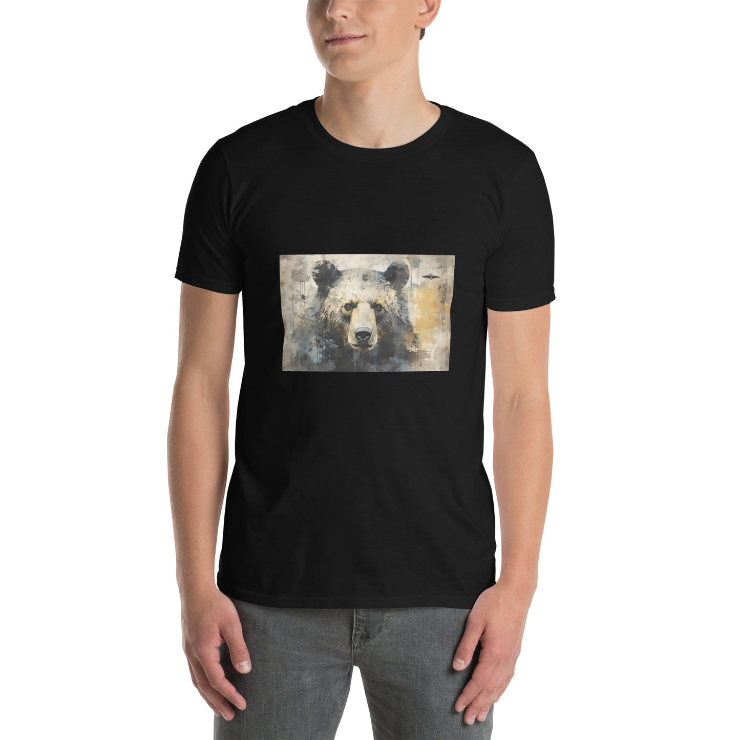 Short-Sleeve Unisex T-Shirt "Bear+UFO" (front) id: 505