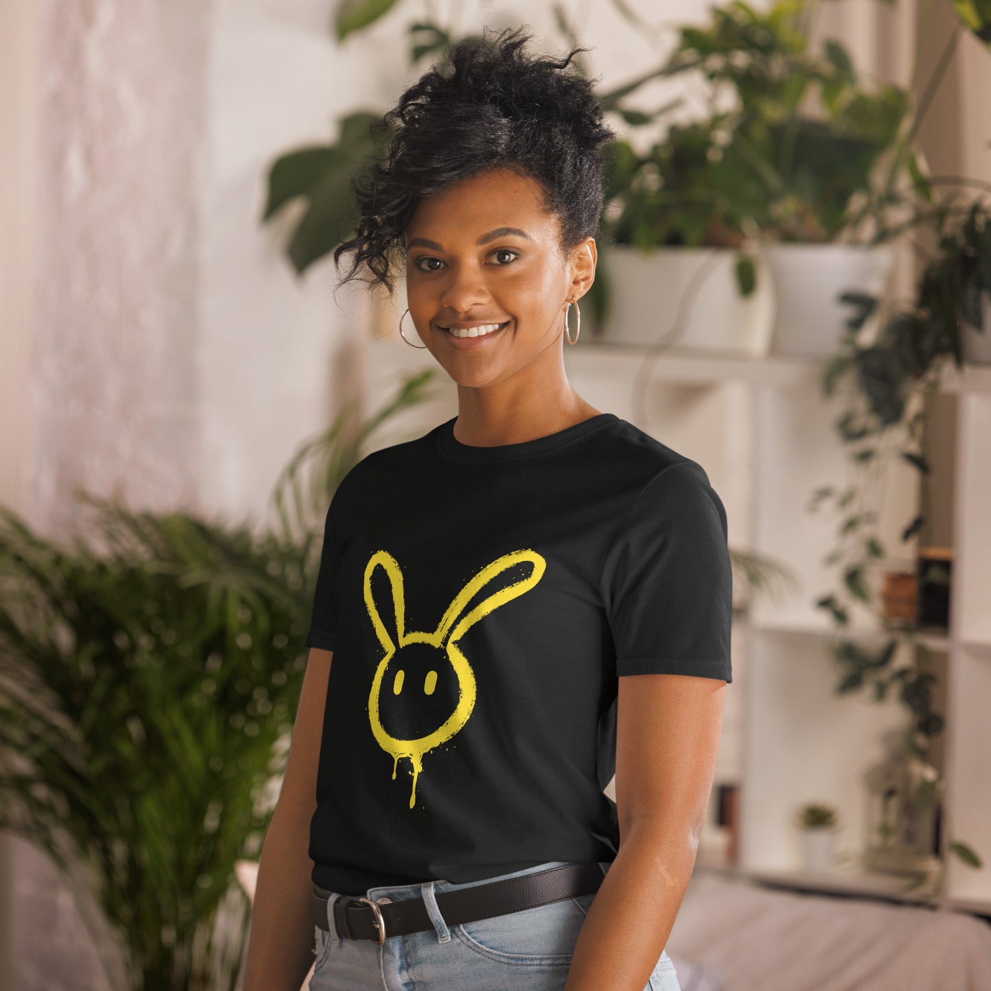 Short-Sleeve Unisex T-Shirt "YELLOW RABBIT" id: 14 (PREMIUM)