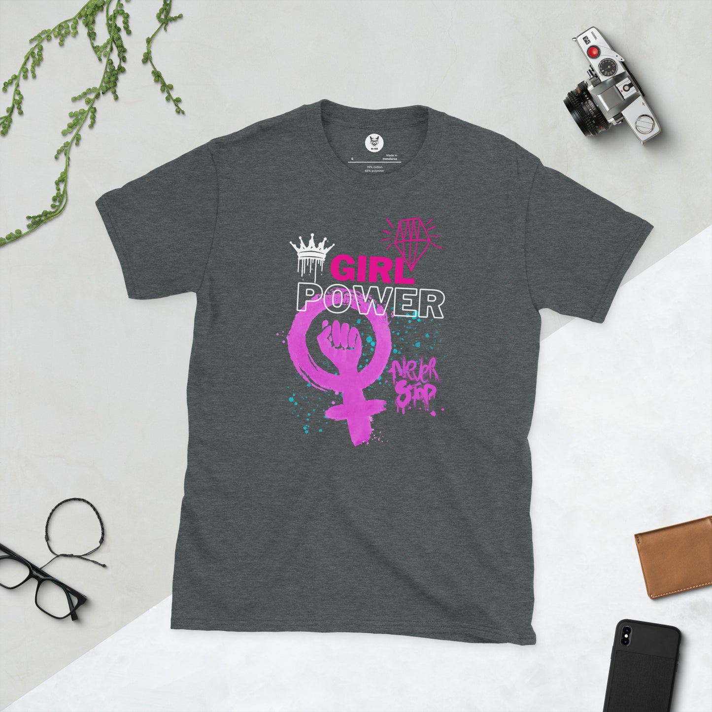 Koszulka unisex z krótkim rękawem „GIRL POWER” id: 10 (PREMIUM)