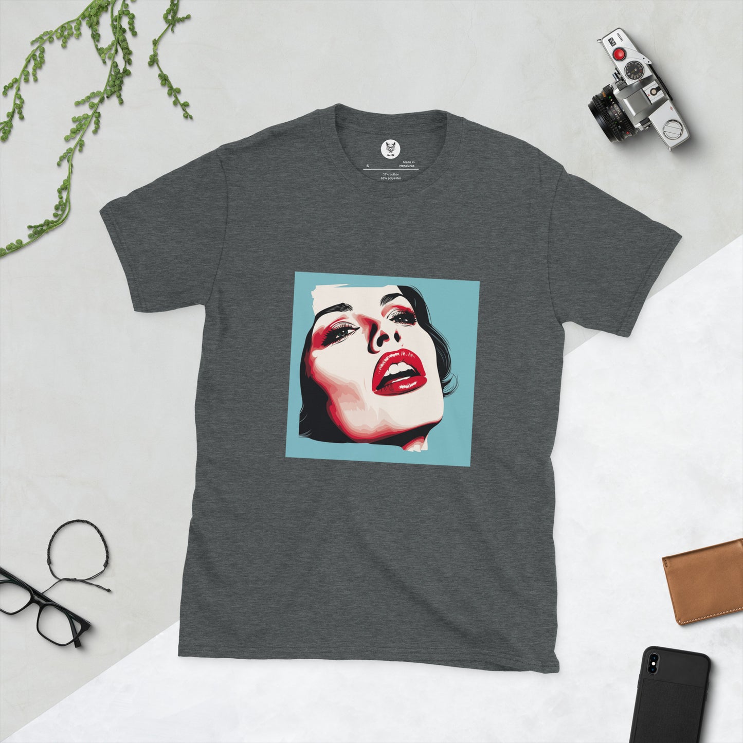 T-shirt unisex z krótkim rękawem „POP ART GIRL” ID: 162 (PREMIUM)