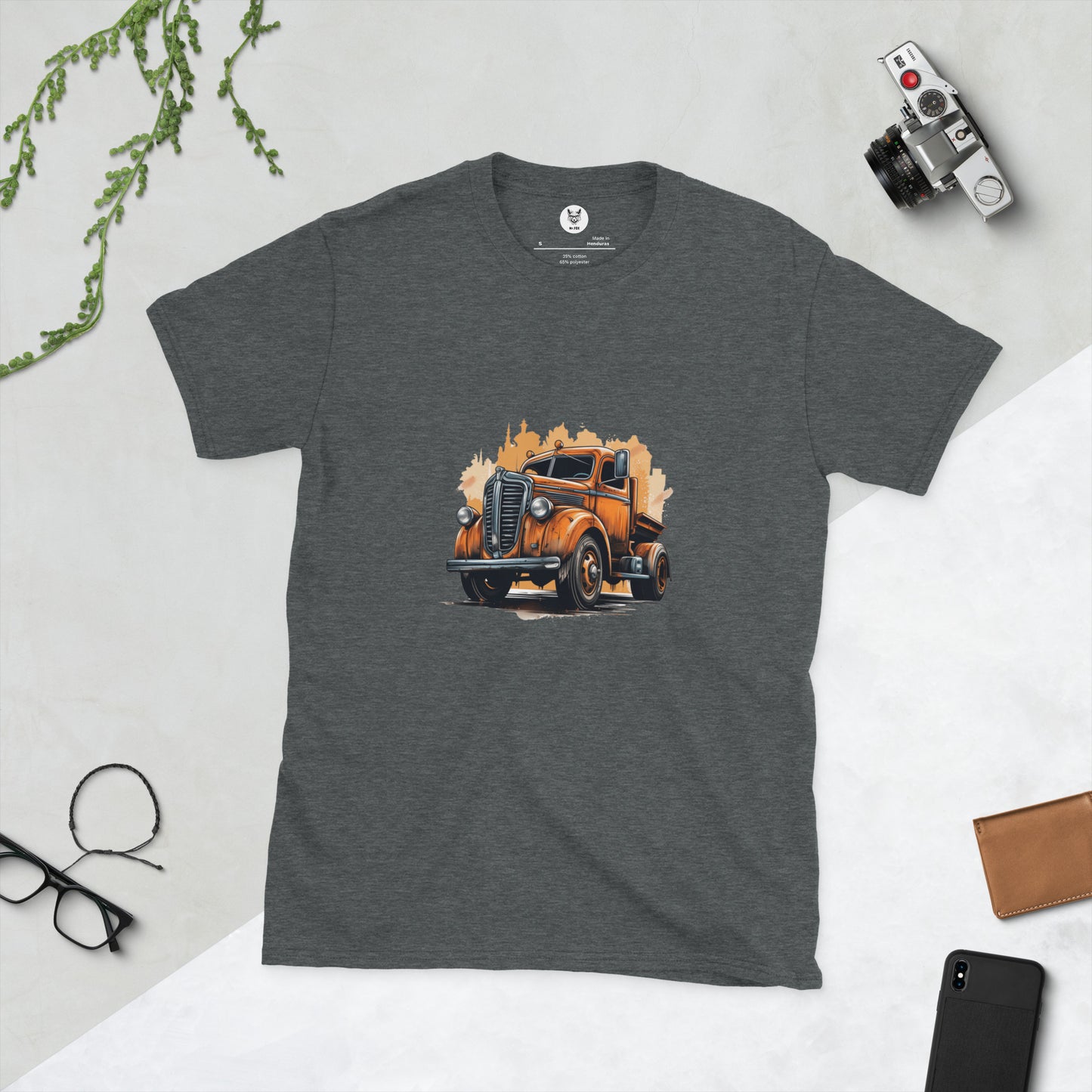 T-shirt unisex z krótkim rękawem „RETRO CAR” ID: 283 (PREMIUM)