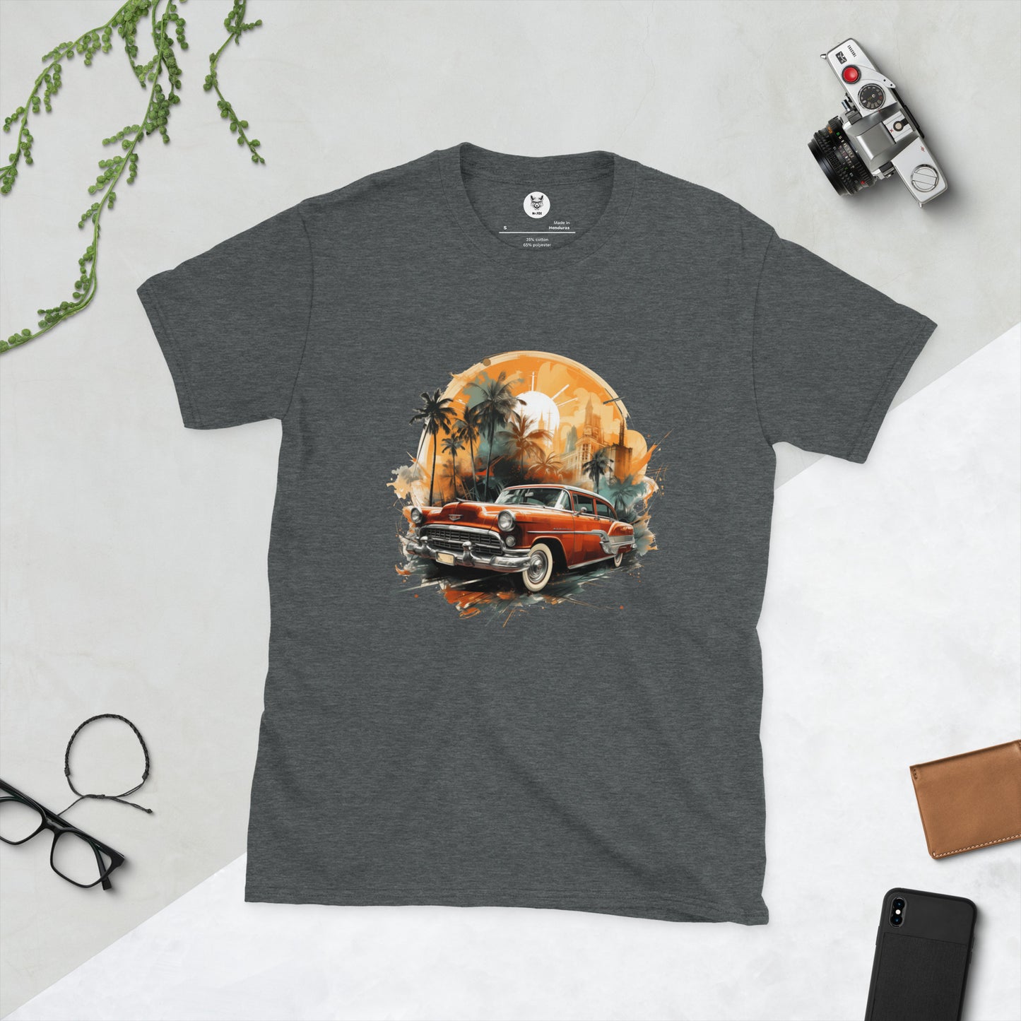 T-shirt unisex z krótkim rękawem „RETRO CAR” ID: 288 (PREMIUM)