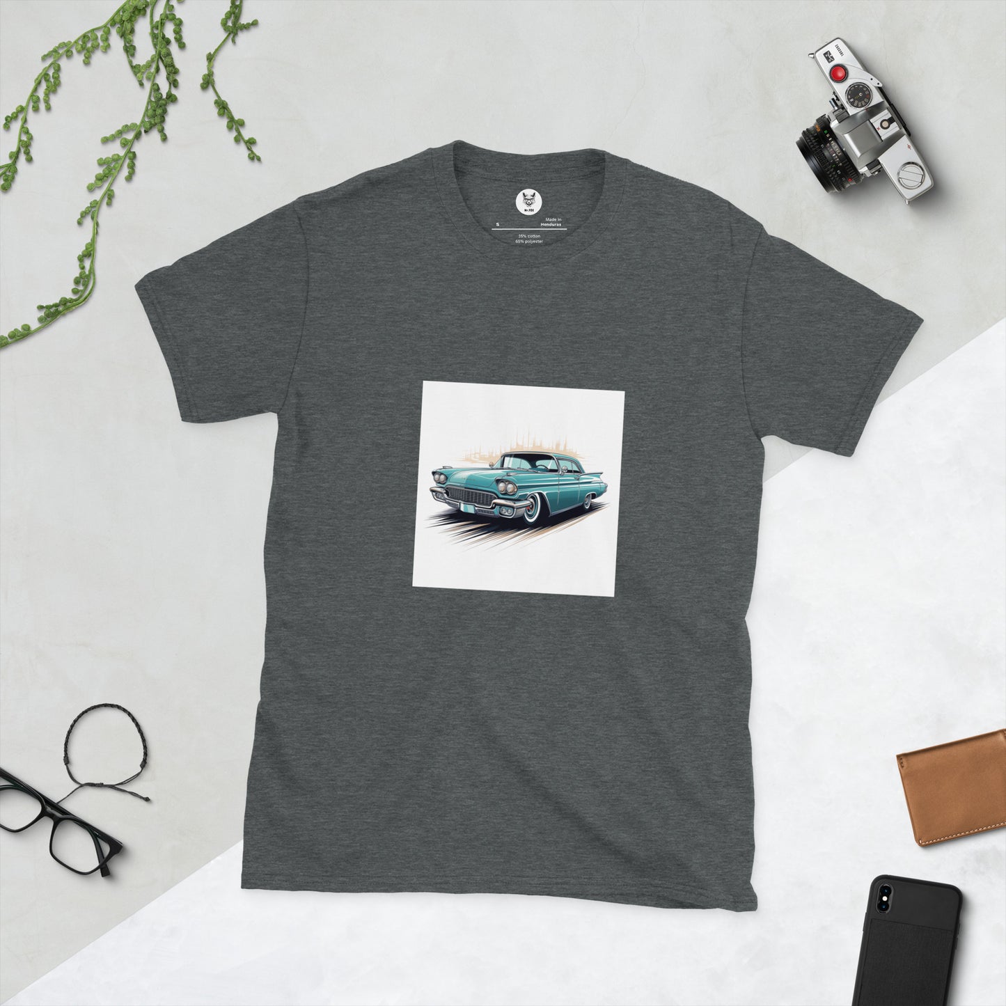 T-shirt unisex z krótkim rękawem „RETRO CAR” ID: 298 (PREMIUM)