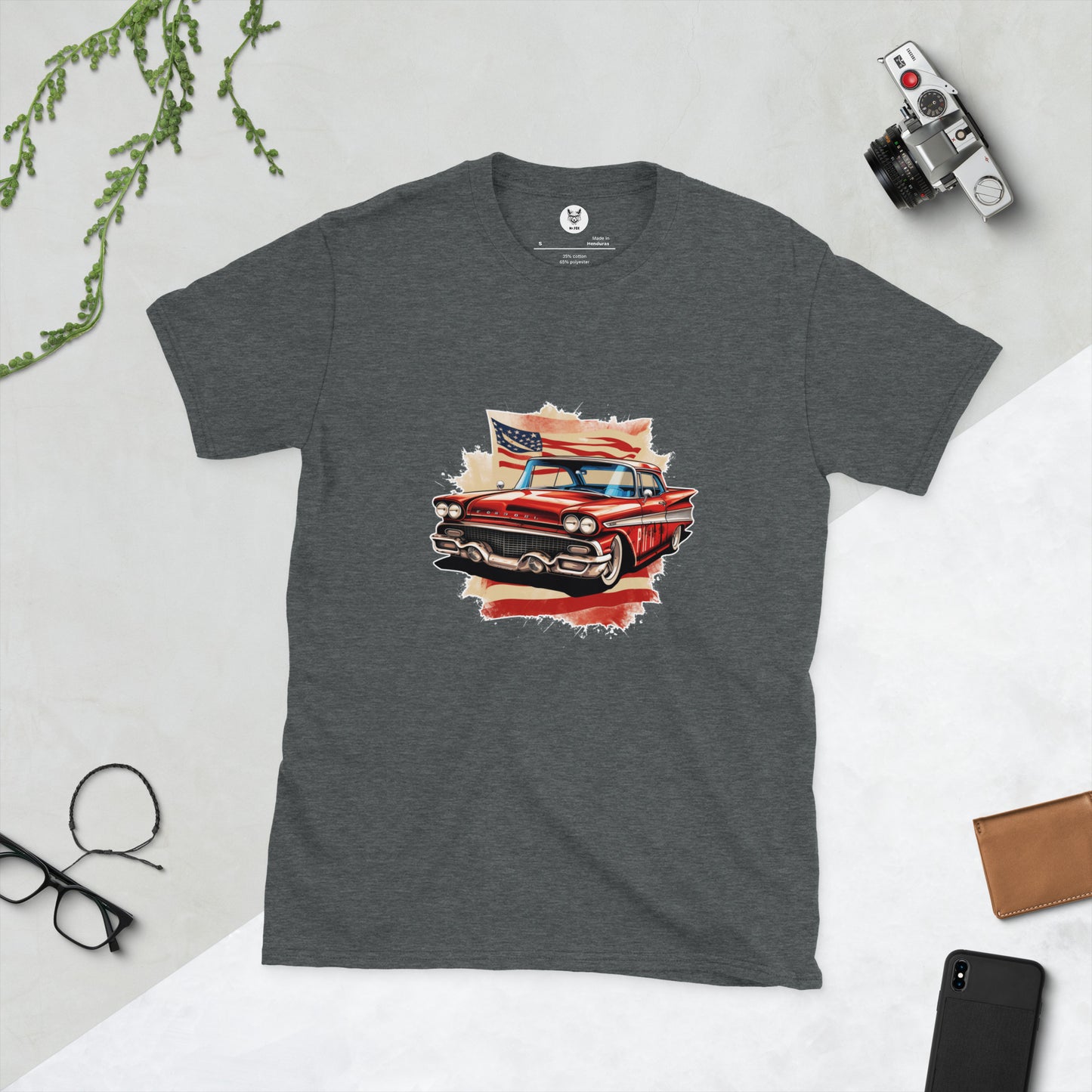 Koszulka unisex z krótkim rękawem „RETRO CAR” id: 24 (PREMIUM)