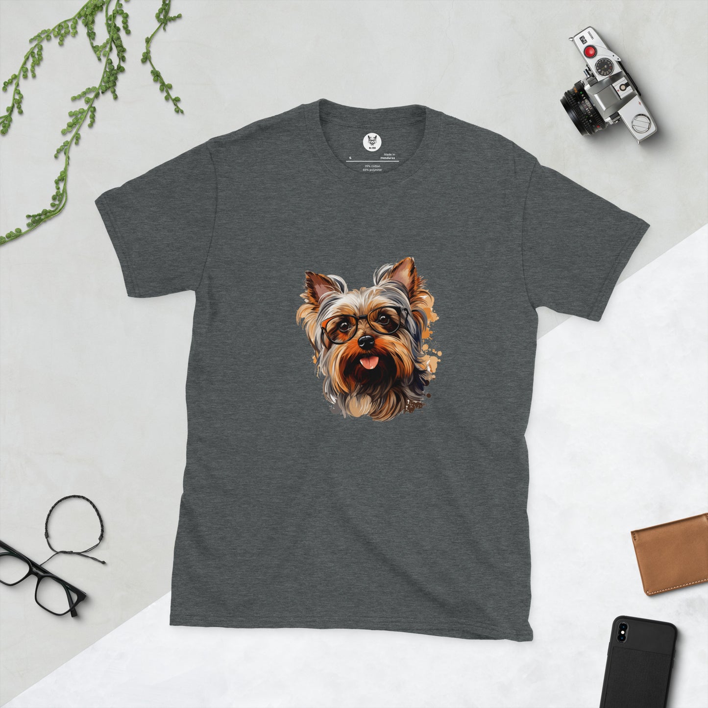 Koszulka unisex z krótkim rękawem „YORKSHIRE TERRIER” id: 93 (PREMIUM)