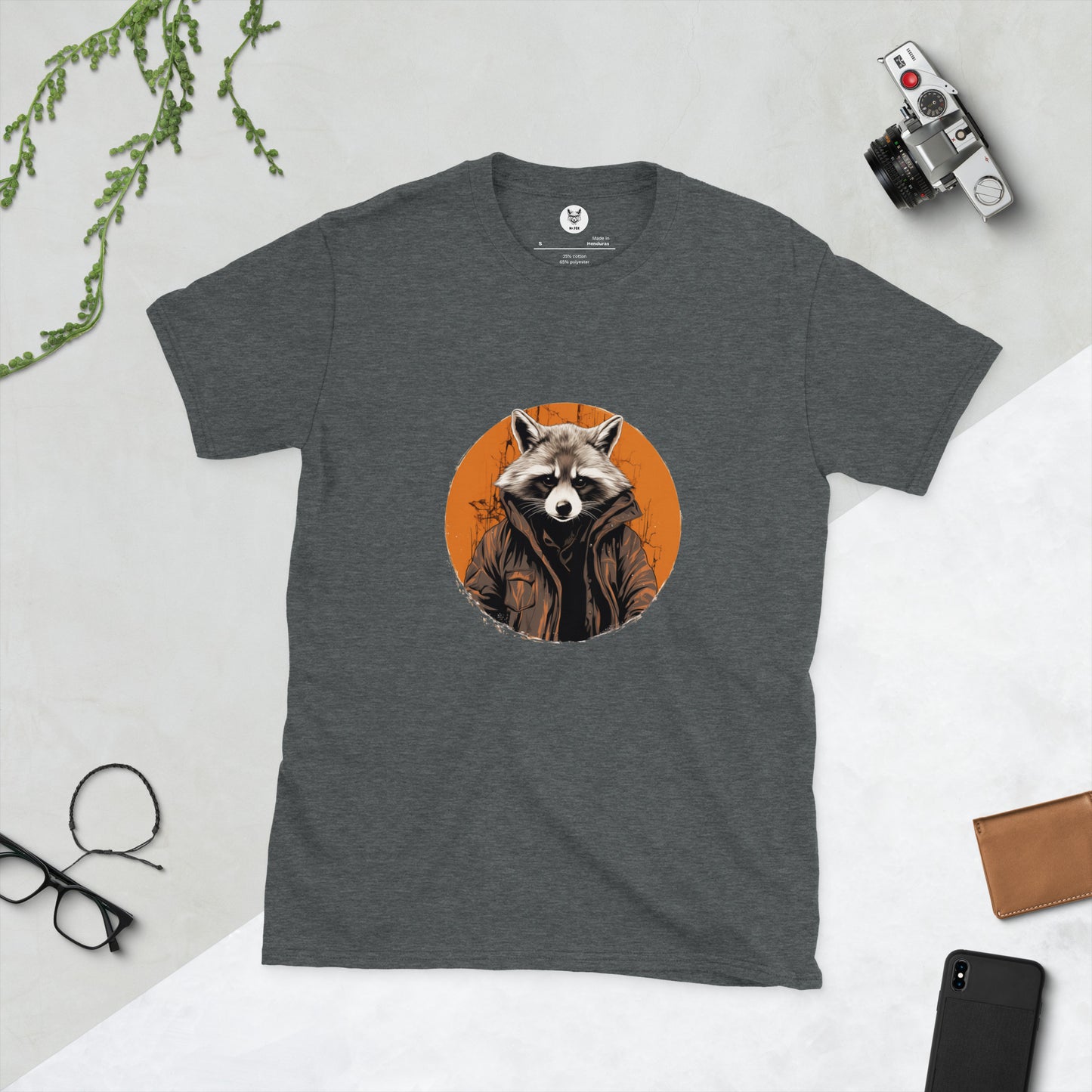 Koszulka unisex z krótkim rękawem „RACCOON” ID: 161 (PREMIUM)