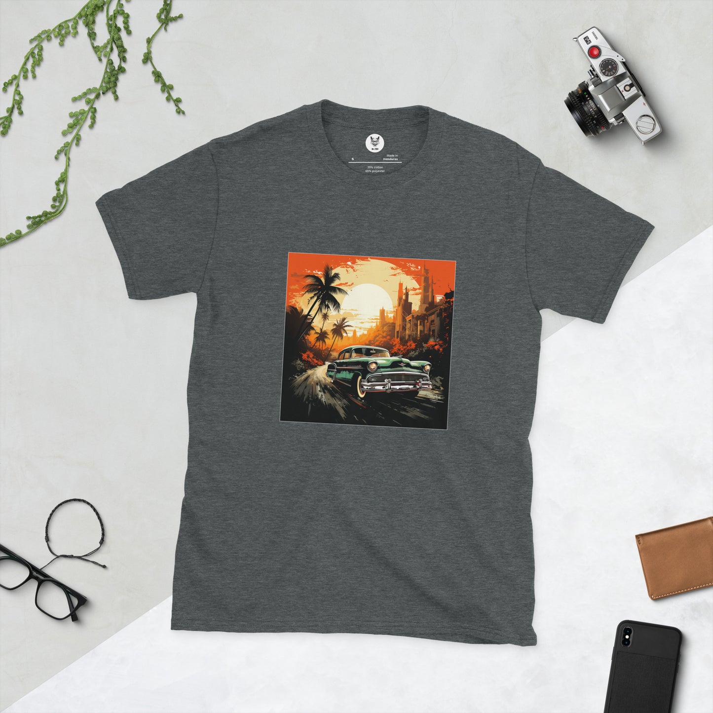 T-shirt unisex z krótkim rękawem „RETRO CAR” ID: 174 (PREMIUM)