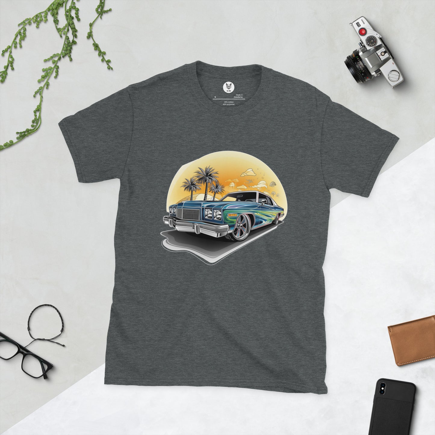 T-shirt unisex z krótkim rękawem „RETRO CAR” ID: 308 (PREMIUM)