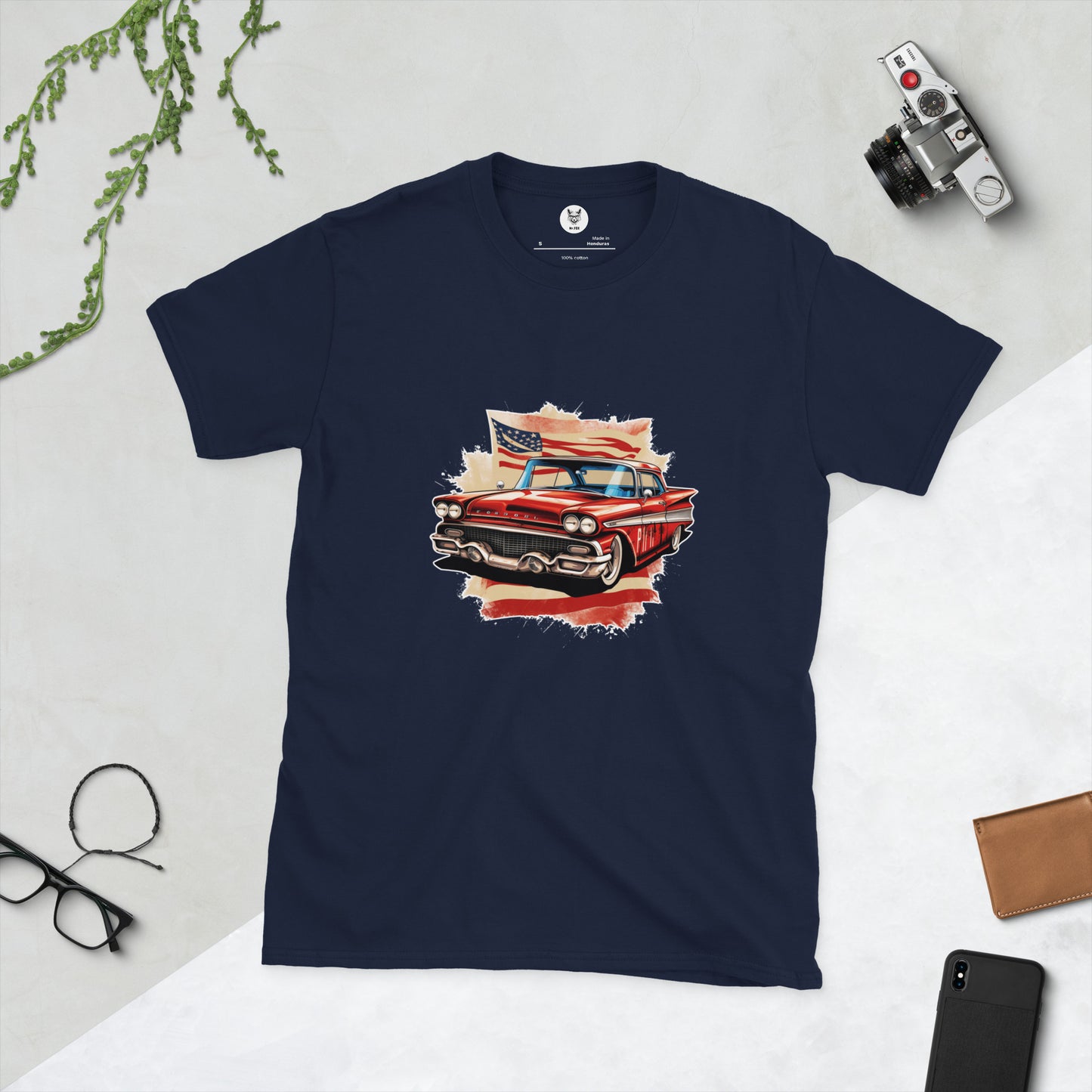 Koszulka unisex z krótkim rękawem „RETRO CAR” id: 24 (PREMIUM)