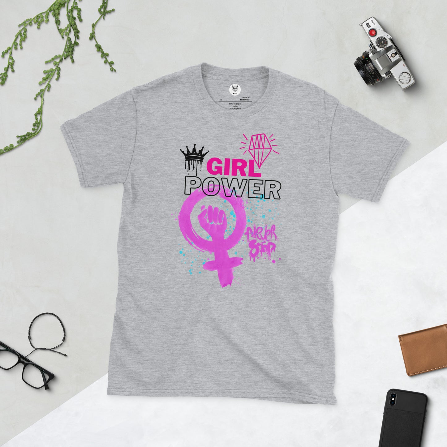 Koszulka unisex z krótkim rękawem „GIRL POWER” id: 10 (PREMIUM)