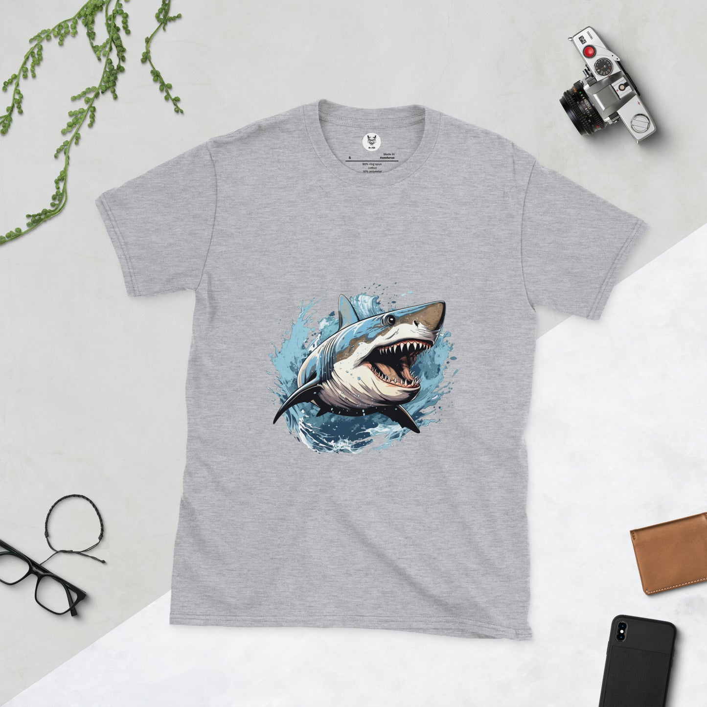 Koszulka unisex z krótkim rękawem „SHARK” ID: 145 (PREMIUM)