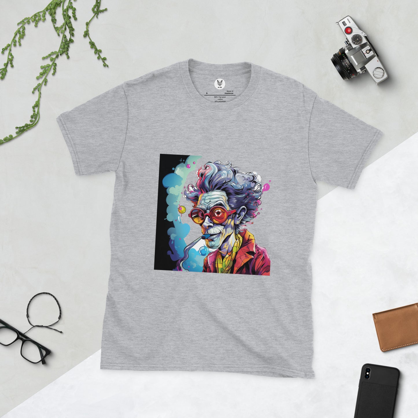 T-Shirt unisex z krótkim rękawem „SMOKE” ID: 146 (PREMIUM)