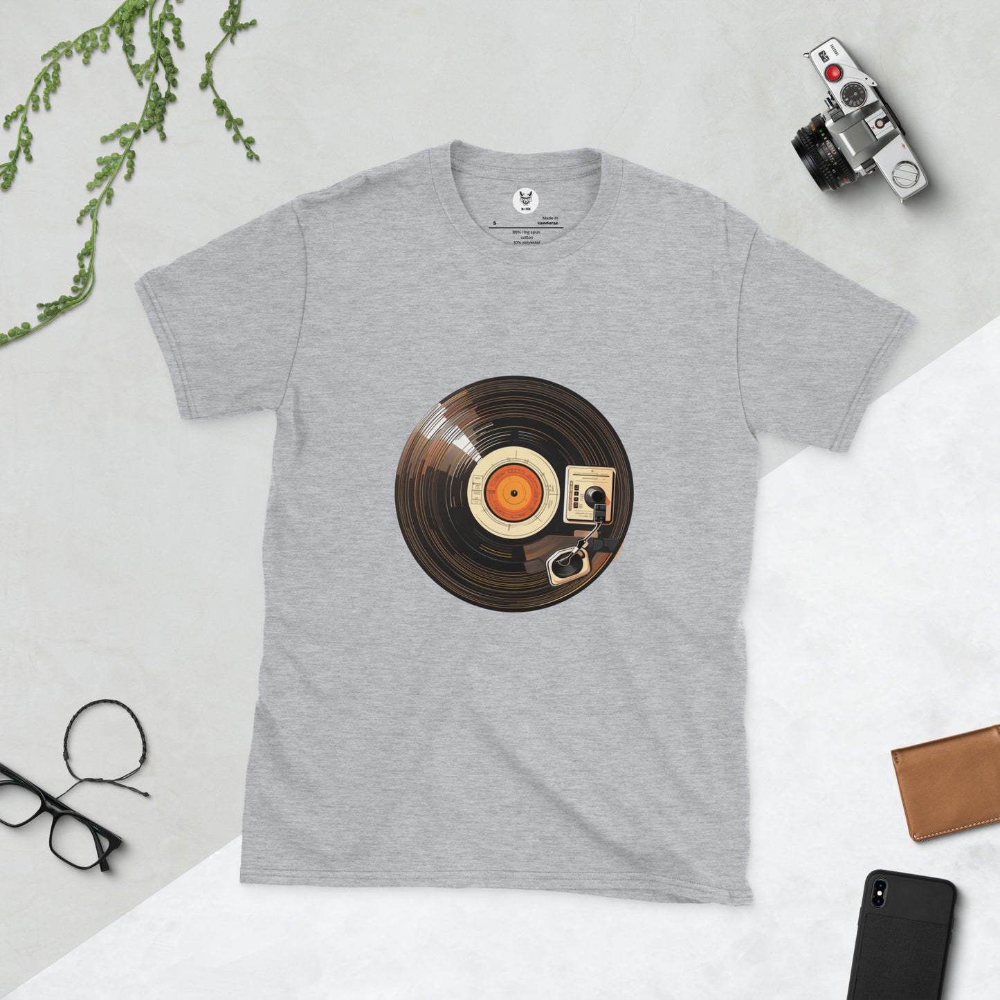 Koszulka unisex z krótkim rękawem „vinyl record” ID: 150 (PREMIUM)